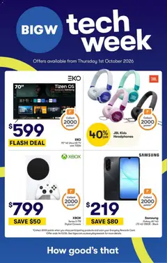 Preview of catalogue Big W Catalogue Tech Week from shop Big W valid 01/10/2026