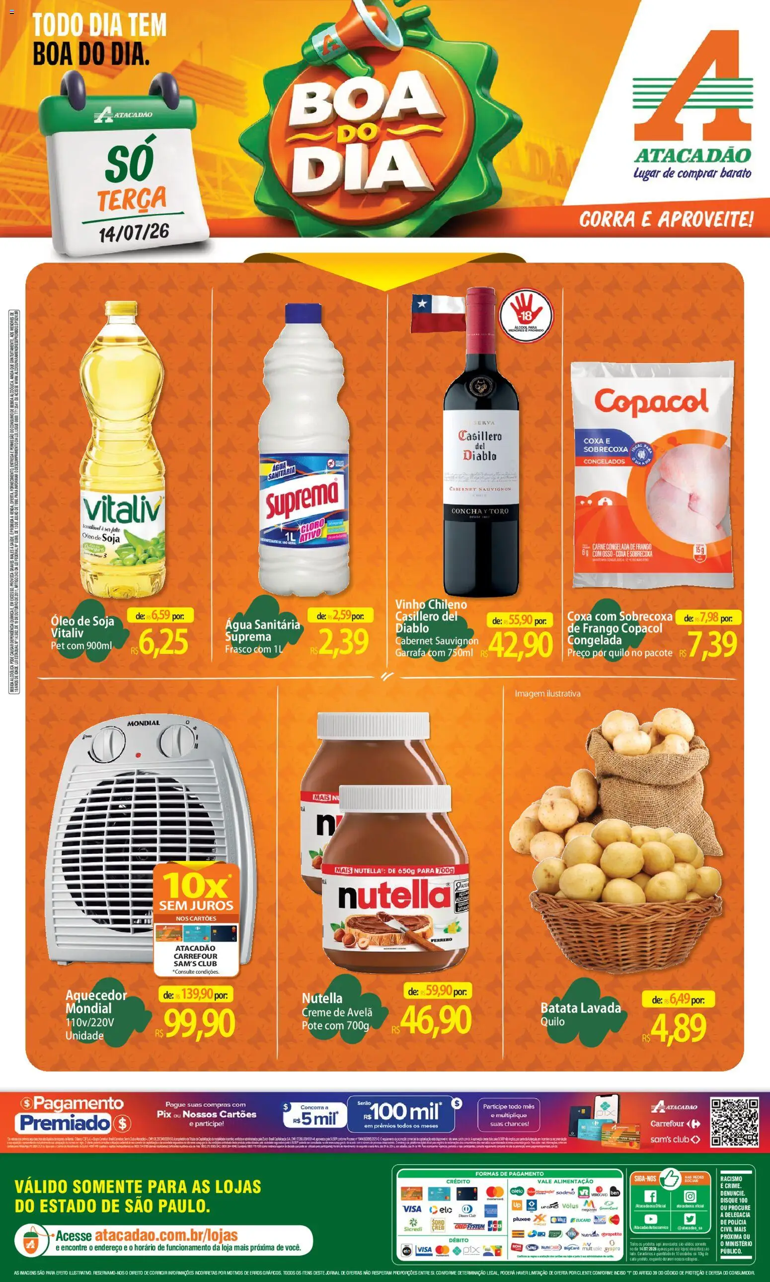 Pré-Visualização do folheto "Atacadão ofertas - SP" da loja Atacadão válido a partir de 14/07/2026