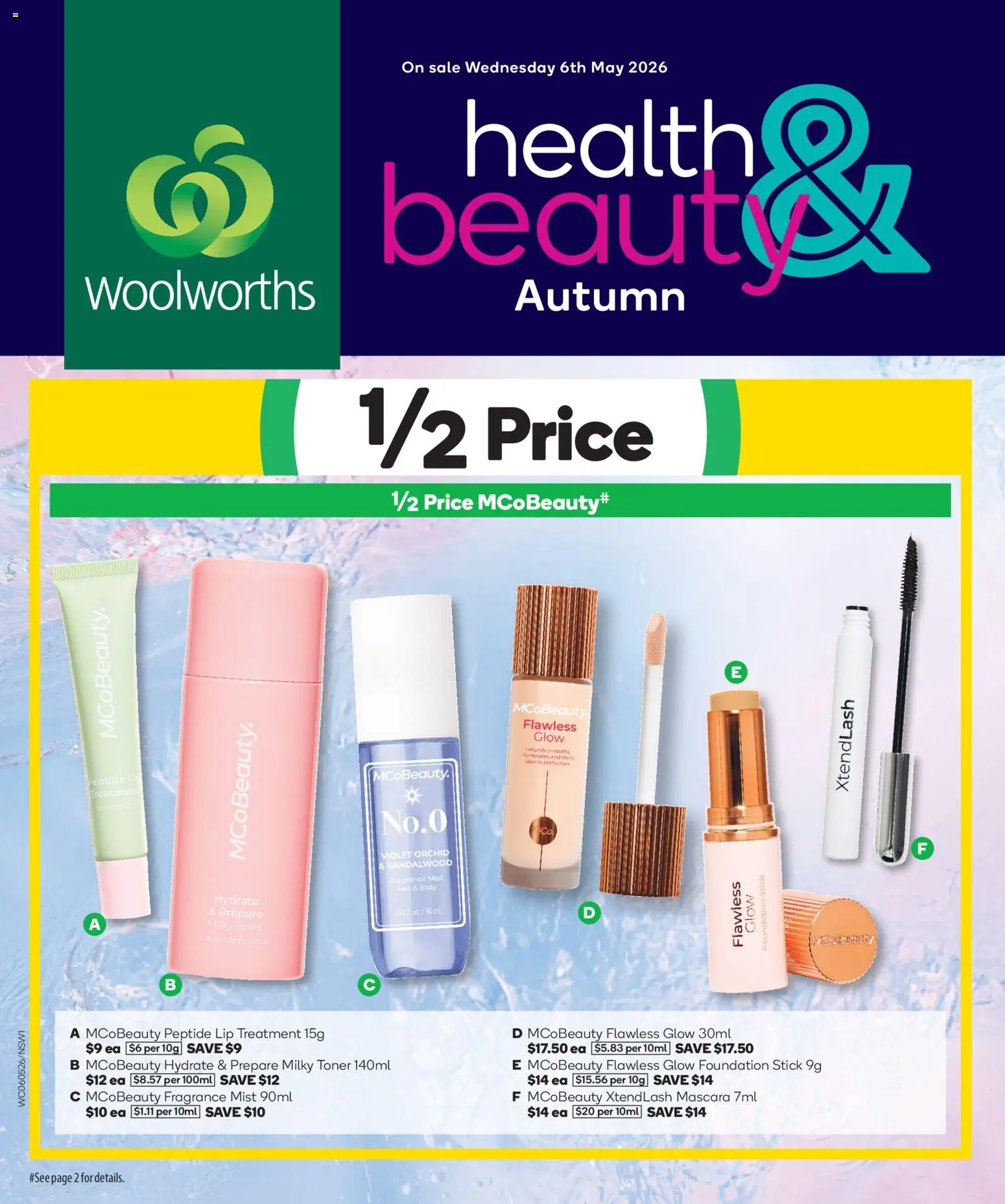 Preview of catalogue Health & Beauty Catalogue NSW from shop Woolworths valid 06/05/2026 - Fragrance, Mascara, Foundation, Orchid, Toner, Treatment