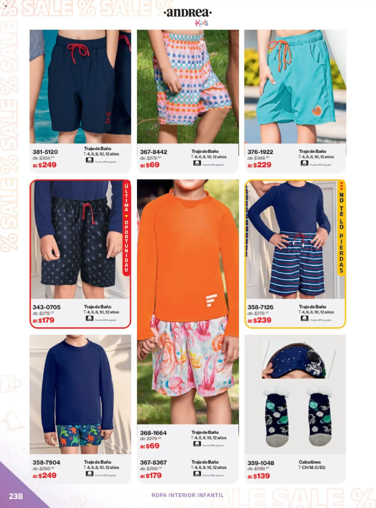 Vista previa las ofertas de la tienda Andrea - Catálogo Outlet desde el 21/12/2025 - Baño, Ropa, Traje de baño, Traje, Calcetines, Ropa interior