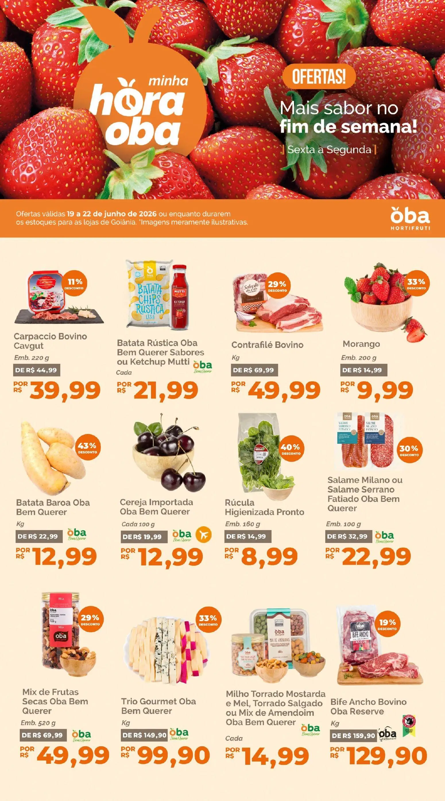 Pré-Visualização do folheto "Oba Hortifruti - Ofertas da semana" da loja Oba Hortifruti válido a partir de 19/06/2026