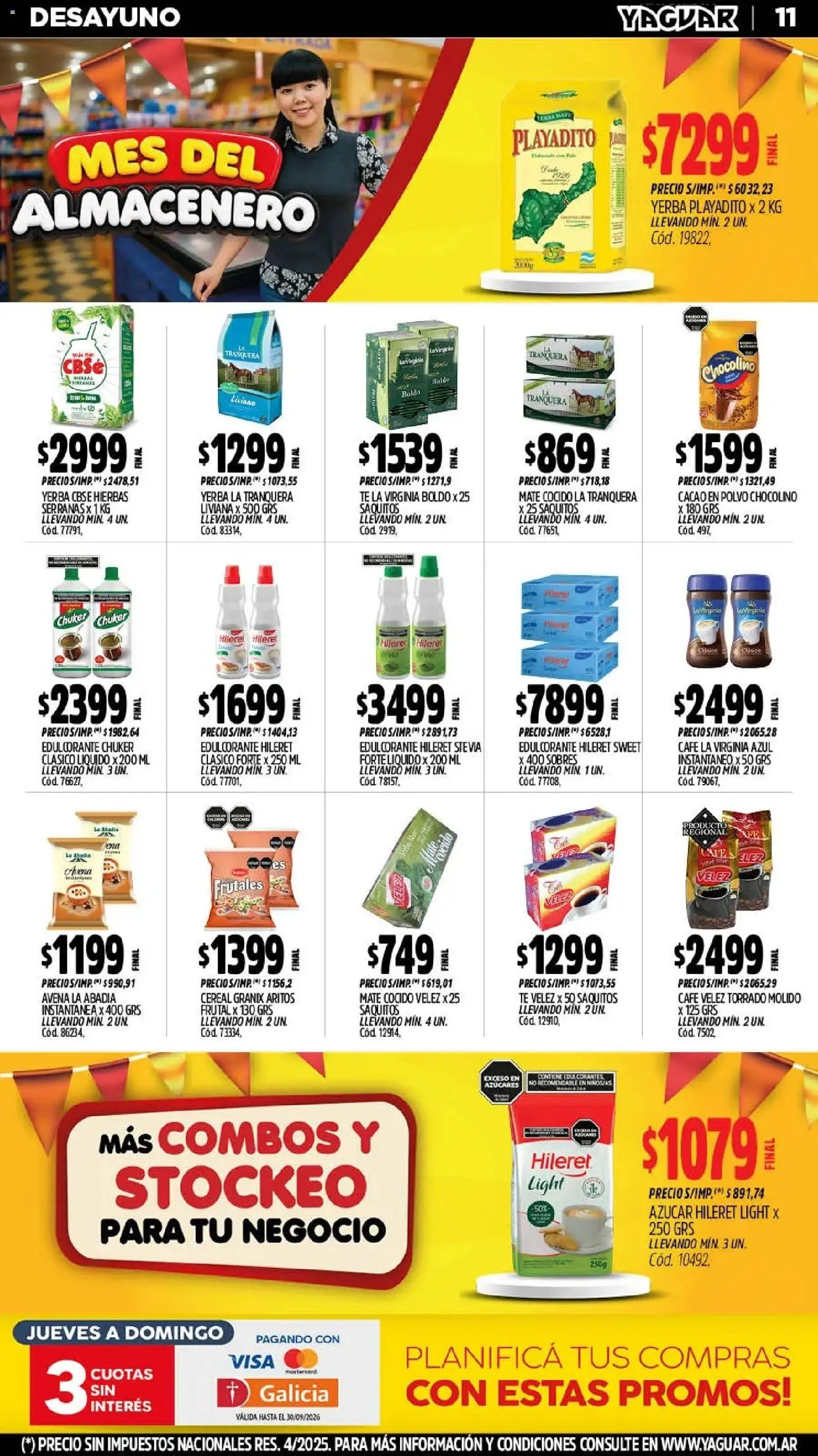 Vista previa del folleto de la tienda Yaguar válido desde el 28/09/2026 - Café, Té, Azucar, Avena, Hierbas, Edulcorante, Mate cocido, Polvo