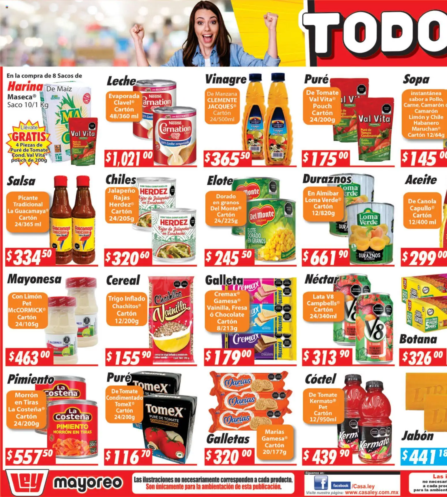 Vista previa las ofertas de la tienda Casa Ley - Casa Ley folleto Frontera desde el 06/07/2026 - Chile, Maíz, Limón, Duraznos, Vainilla, Mayonesa, Puré, Pimiento morrón
