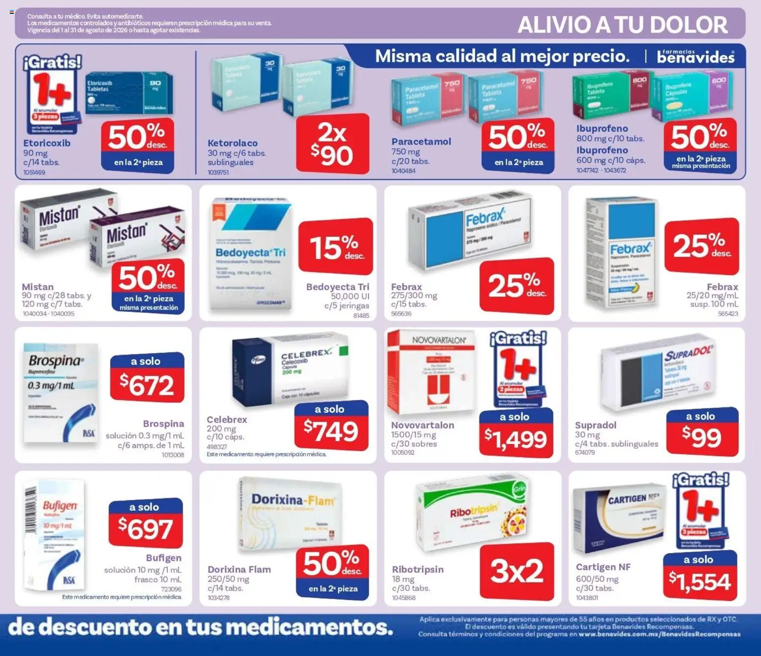 Vista previa las ofertas de la tienda Farmacia Benavides - Farmacia Benavides catálogo desde el 01/08/2026 