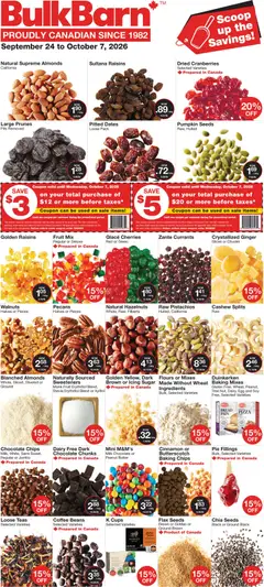 Un aperçu du dépliant Bulk Barn weekly flyer / circulaire du magasin Bulk Barn est valide à partir 24 sept. 2026