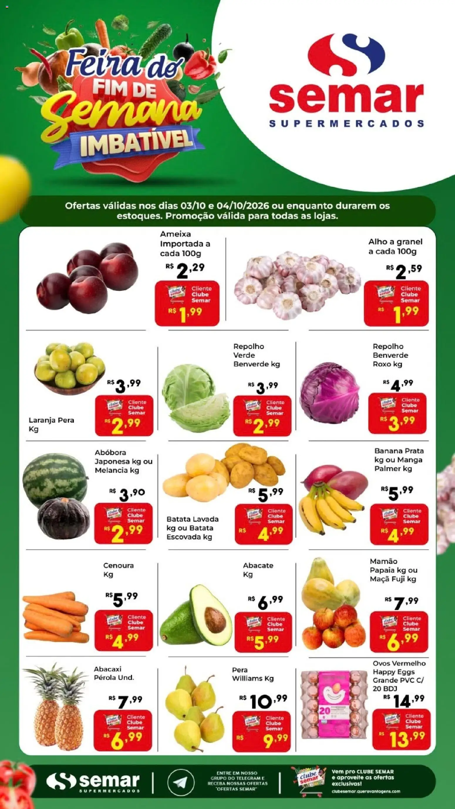 Pré-Visualização do folheto "Semar Supermercado ofertas Feira" da loja Semar Supermercado válido a partir de 03/10/2026