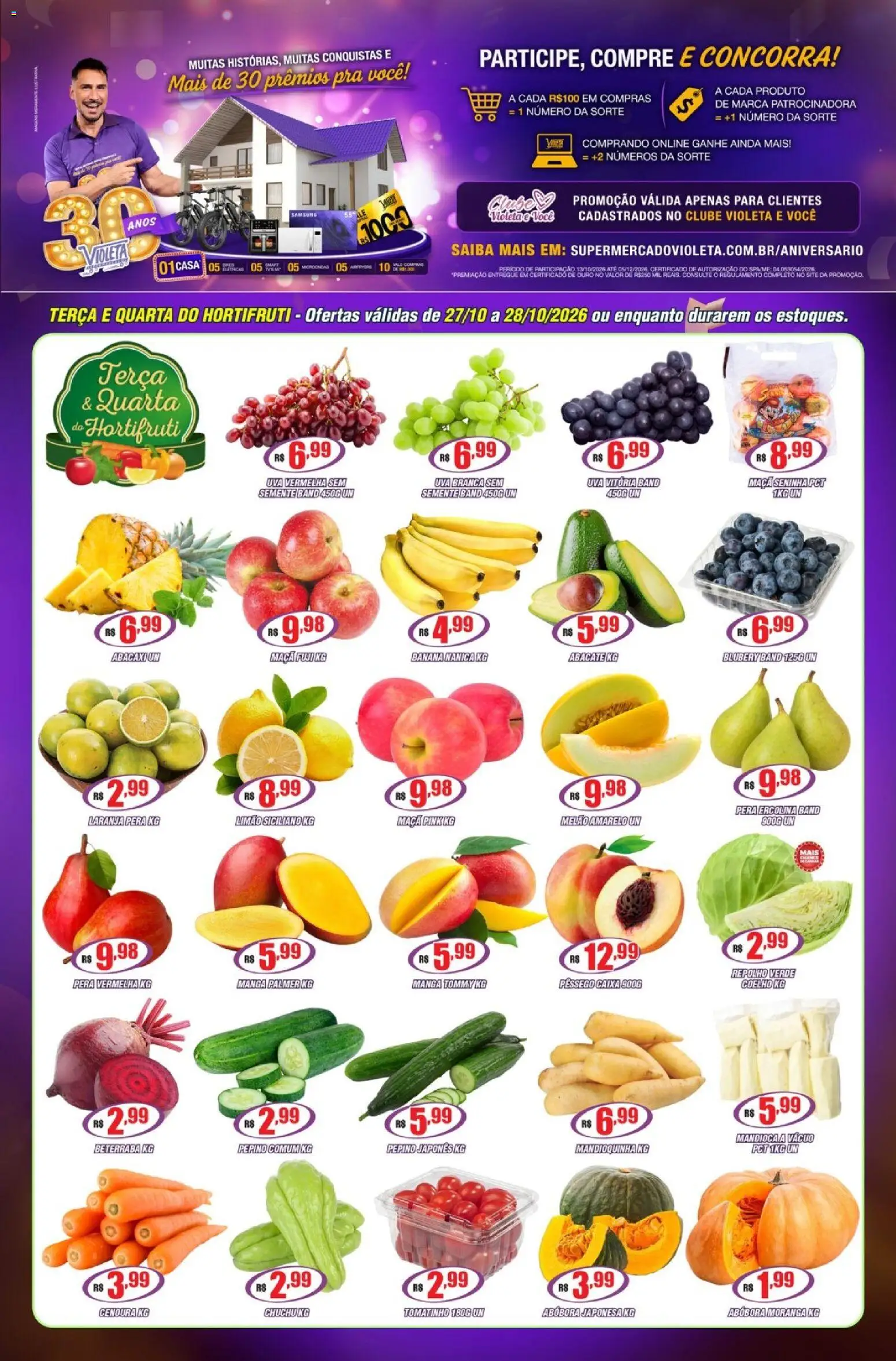 Pré-Visualização do folheto "Violeta Supermercados - Ofertas da semana" da loja Violeta Supermercados válido a partir de 27/10/2026