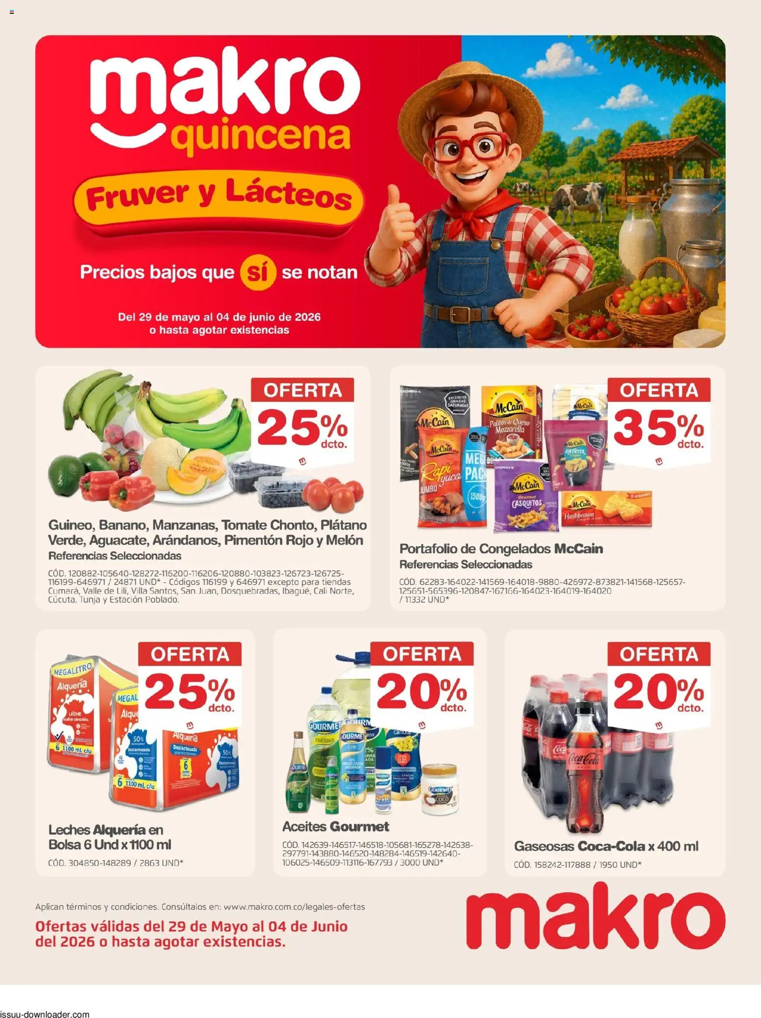  Vista previa del prospecto Makro catálogo del almacen Makro válida del 29/05/2026 al 04/06/2026 - Coco, Tomate, Bolsa, Queso, Queso mozzarella, Pimentón, Palitos de queso, Melón
