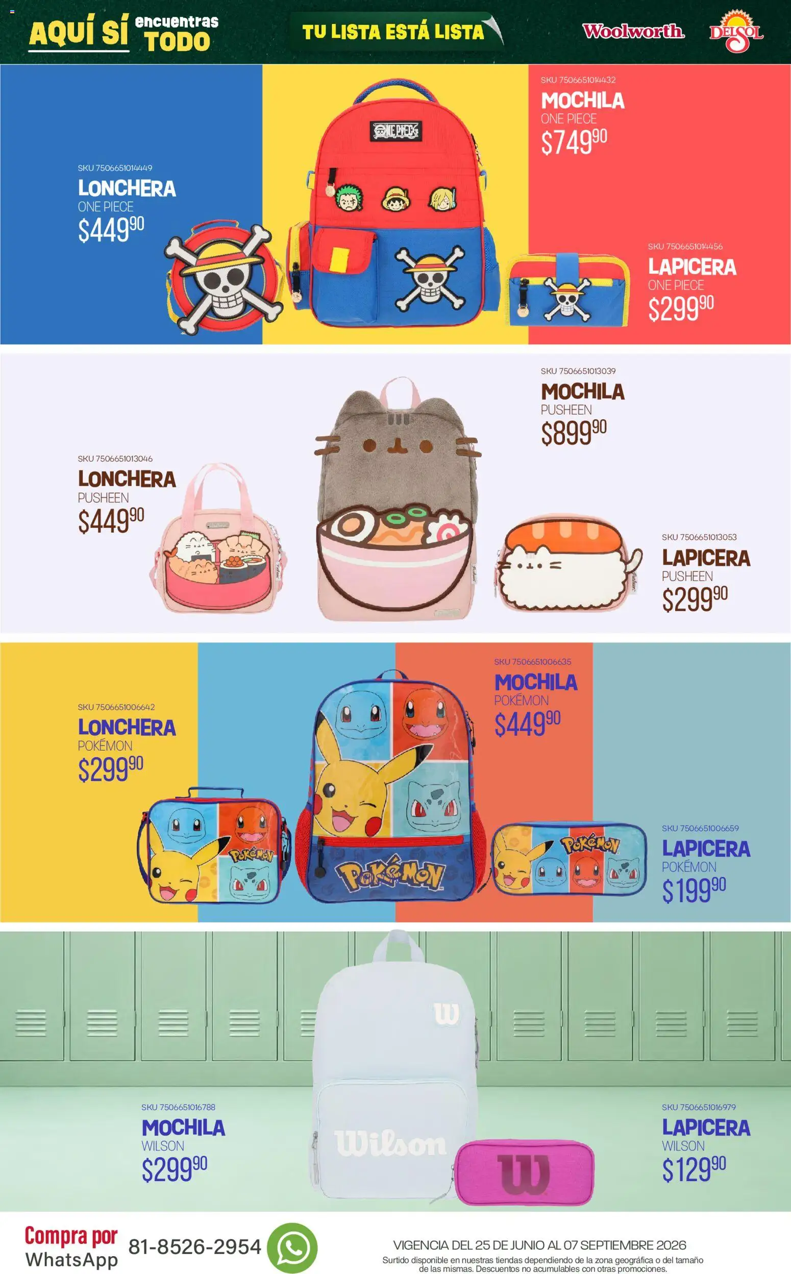 Vista previa las ofertas de la tienda Del Sol y Woolworth - Del Sol y Woolworth catálogo Back To School desde el 25/06/2026 