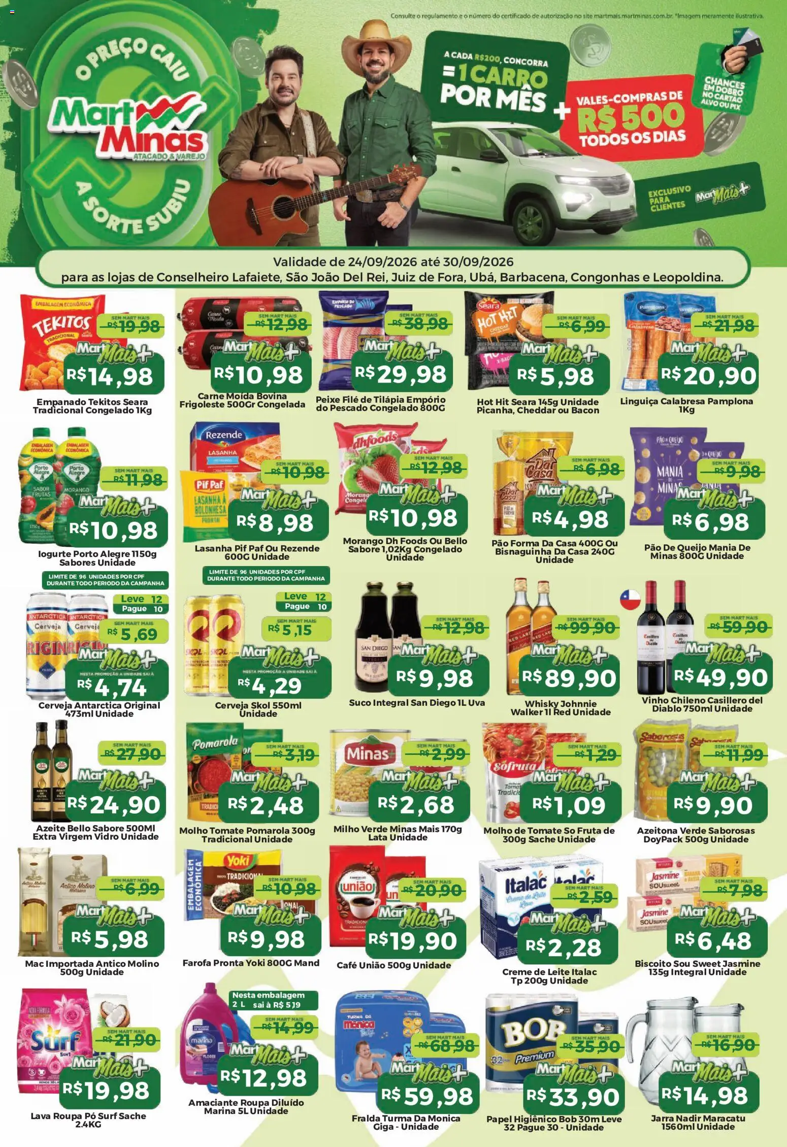 Pré-Visualização do folheto "Mart Minas ofertas" da loja Mart Minas válido a partir de 24/09/2026