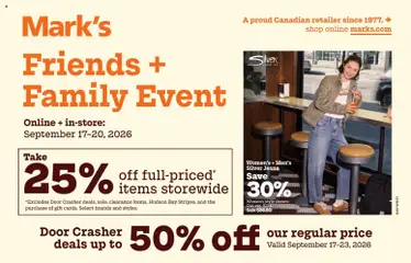 Preview of leaflet Mark's weekly flyer / circulaire from shop Mark's is valid from Sep 17, 2026