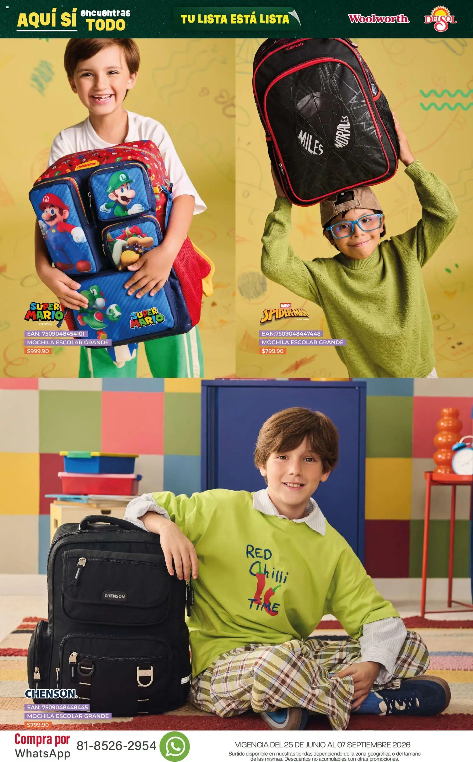 Vista previa las ofertas de la tienda Del Sol y Woolworth - Del Sol y Woolworth catálogo Back To School desde el 25/06/2026 