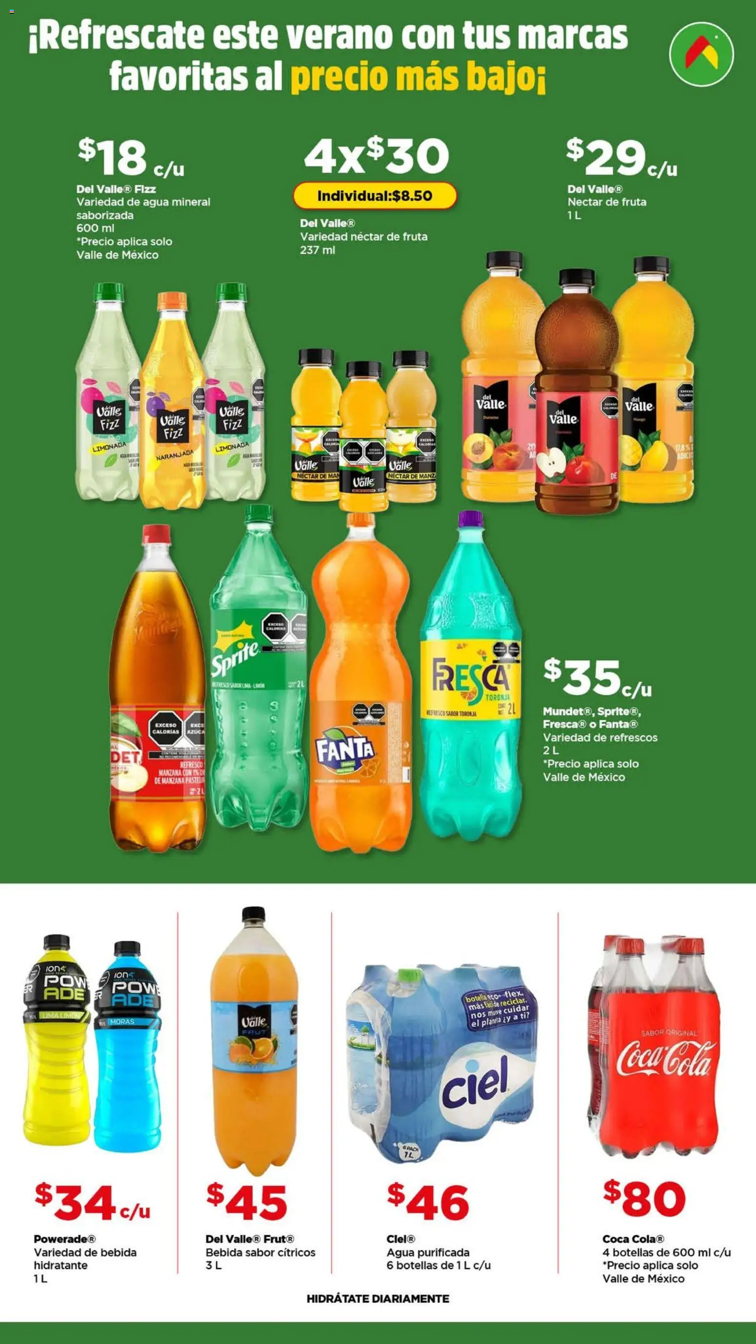Vista previa las ofertas de la tienda Bodega Aurrerá - Bodega Aurrerá folleto Aprovecha todo para tu desayuno desde el 22/04/2026 - Agua, Manzana, Lima, Refresco, Toronja, Fanta, Limonada, Cítricos
