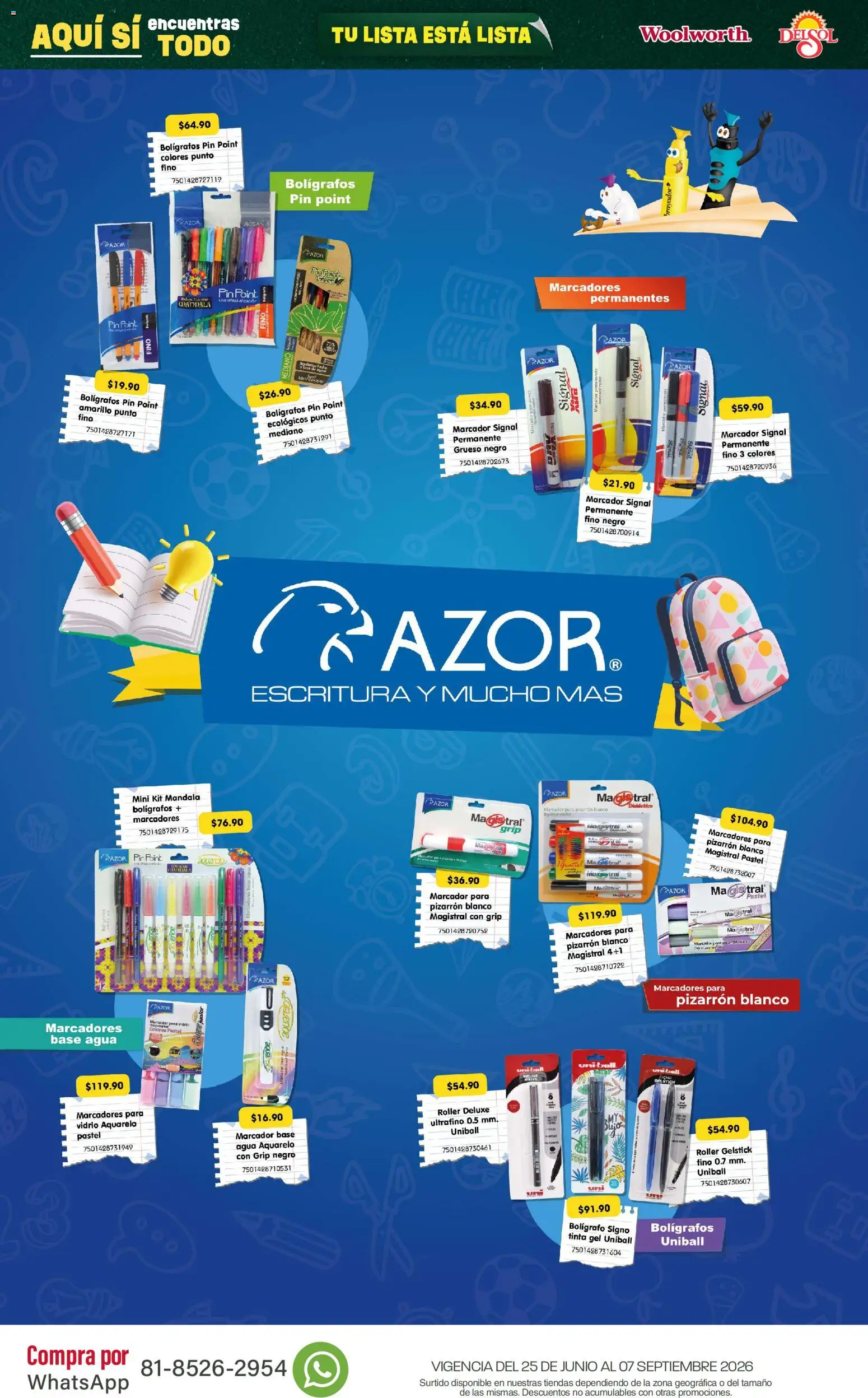 Vista previa las ofertas de la tienda Del Sol y Woolworth - Del Sol y Woolworth catálogo Back To School desde el 25/06/2026 
