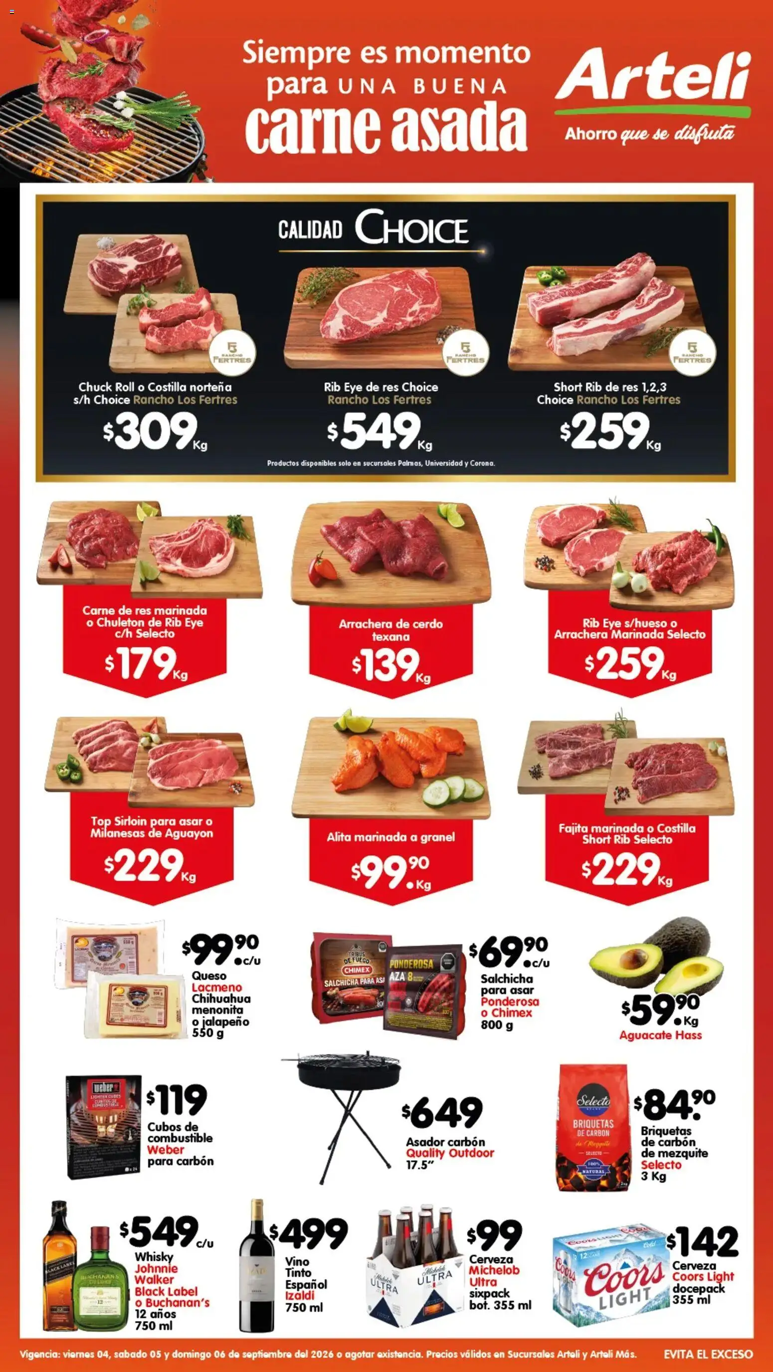 Vista previa las ofertas de la tienda Arteli - Arteli folleto Carnita Asada Arteli desde el 04/09/2026 