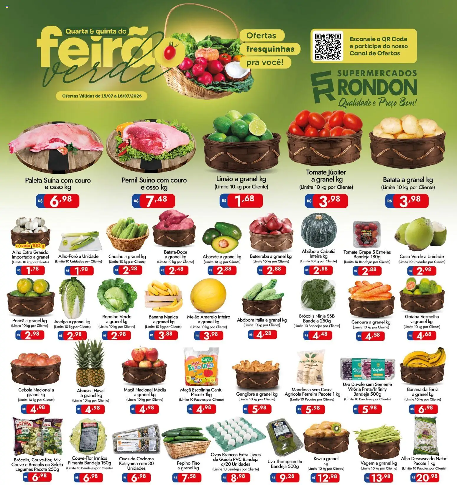 Ofertas Supermercados Rondon até 16/07/2026.