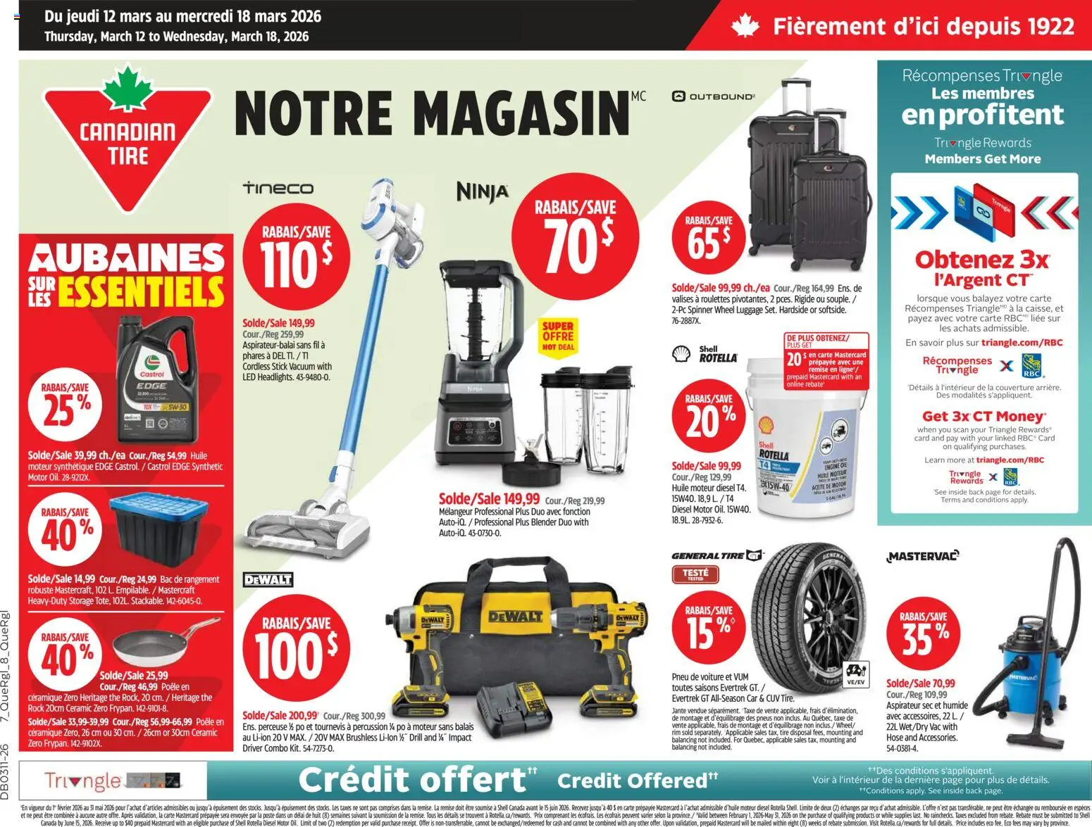 Preview of leaflet Canadian Tire circulaire from shop Canadian Tire is valid from Mar 12, 2026 - Blender, Luggage