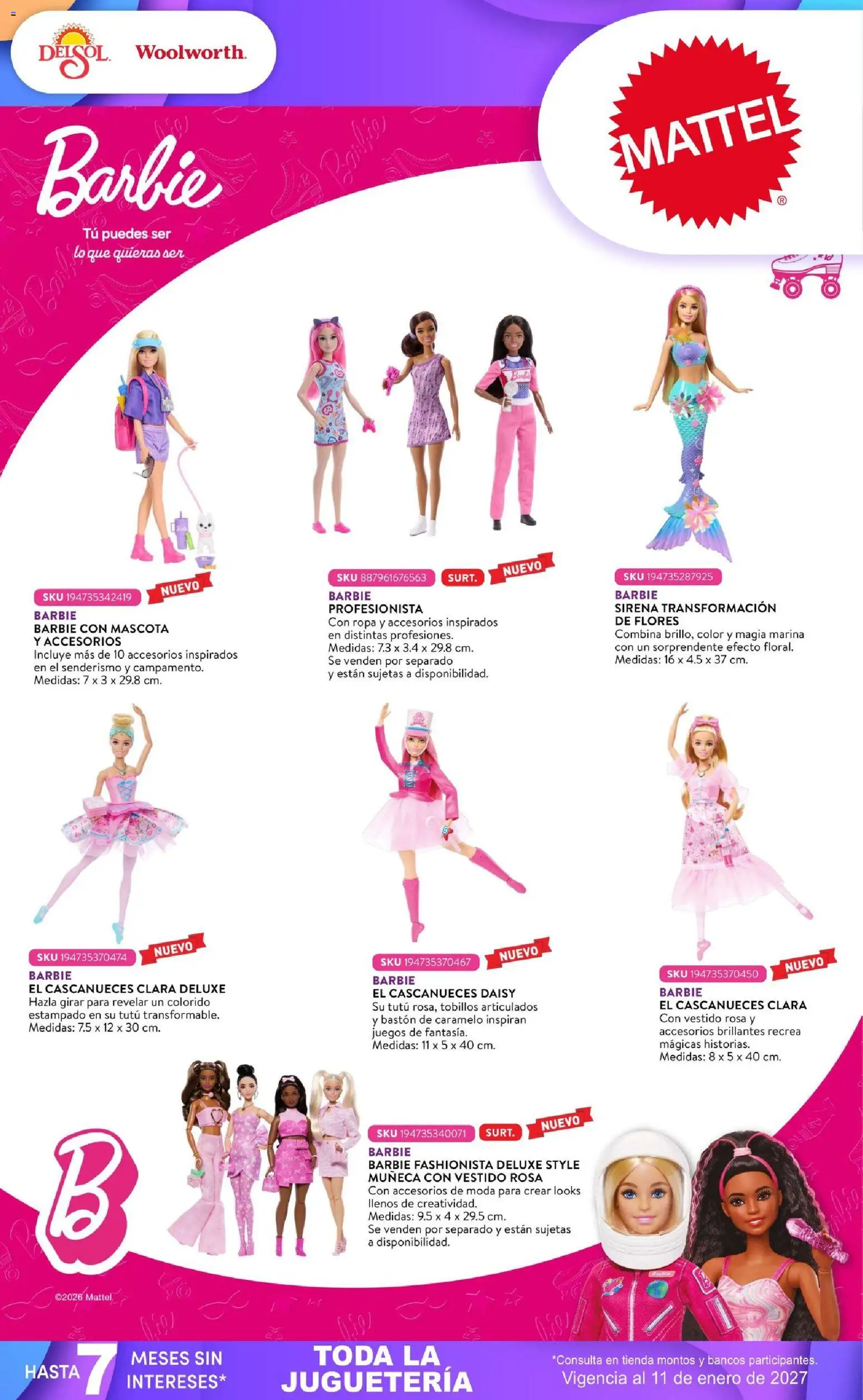 Vista previa las ofertas de la tienda Del Sol y Woolworth - Del Sol y Woolworth catálogo El Castillo del Juguete desde el 01/10/2026 - Flores, Vestido, Ropa