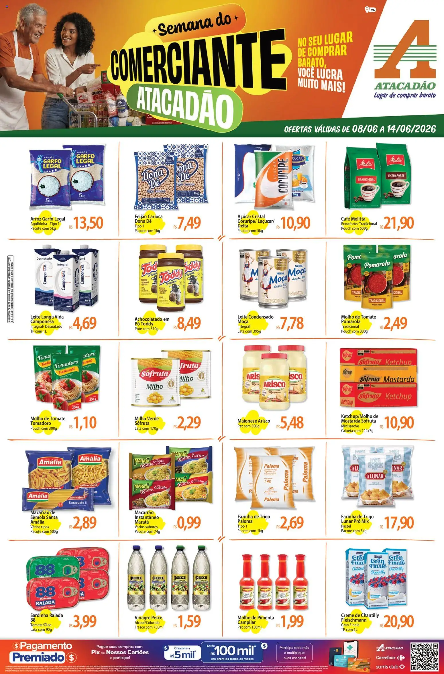 Pré-Visualização do folheto "Atacadão ofertas - MG" da loja Atacadão válido a partir de 08/06/2026