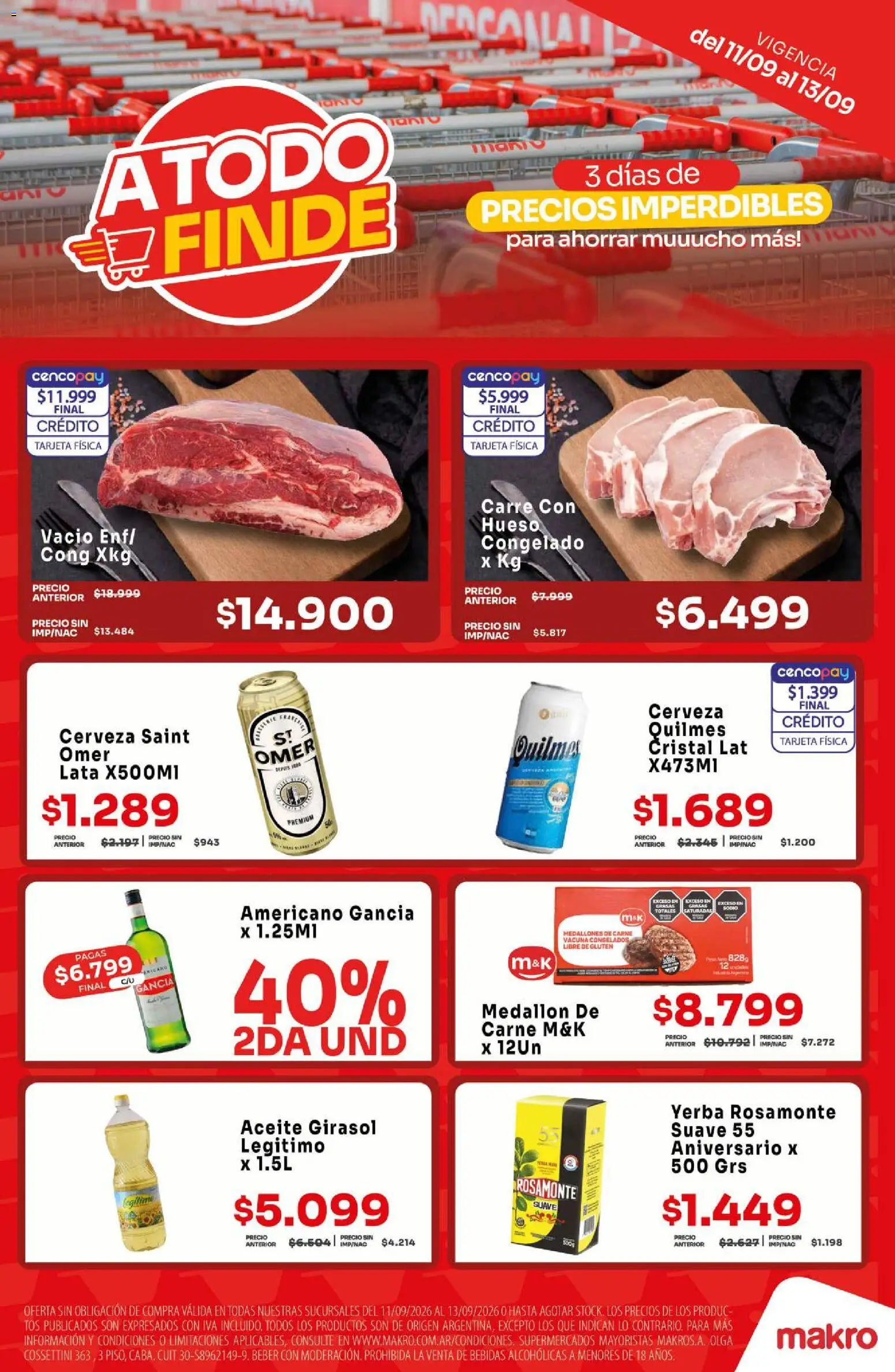 Vista previa del folleto de la tienda Makro válido desde el 11/09/2026 - Cerveza, Bebidas, Yerba, Carne, Aceite