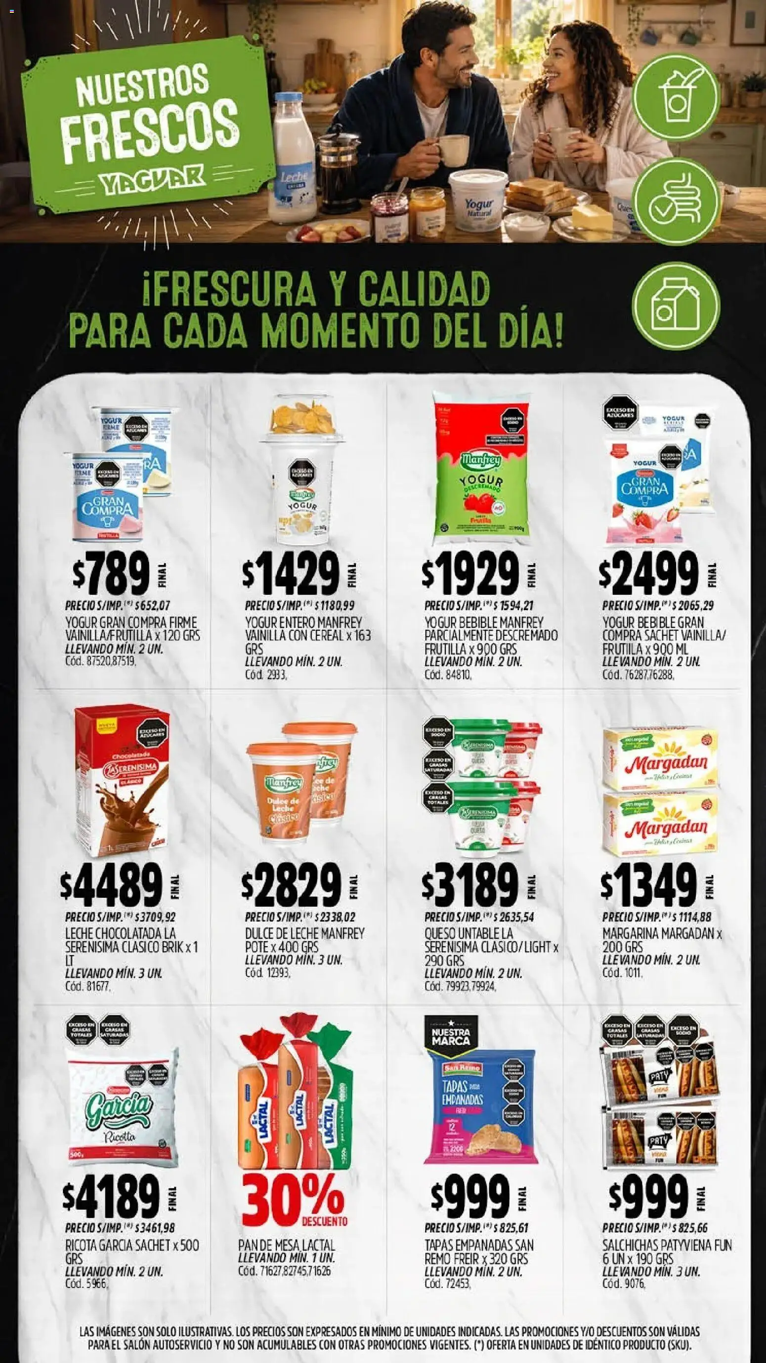 Vista previa del folleto de la tienda Yaguar válido desde el 28/09/2026 - Pan, Mesa, Frutilla, Vainilla, Ricota, Yogur, Salchichas, Untable