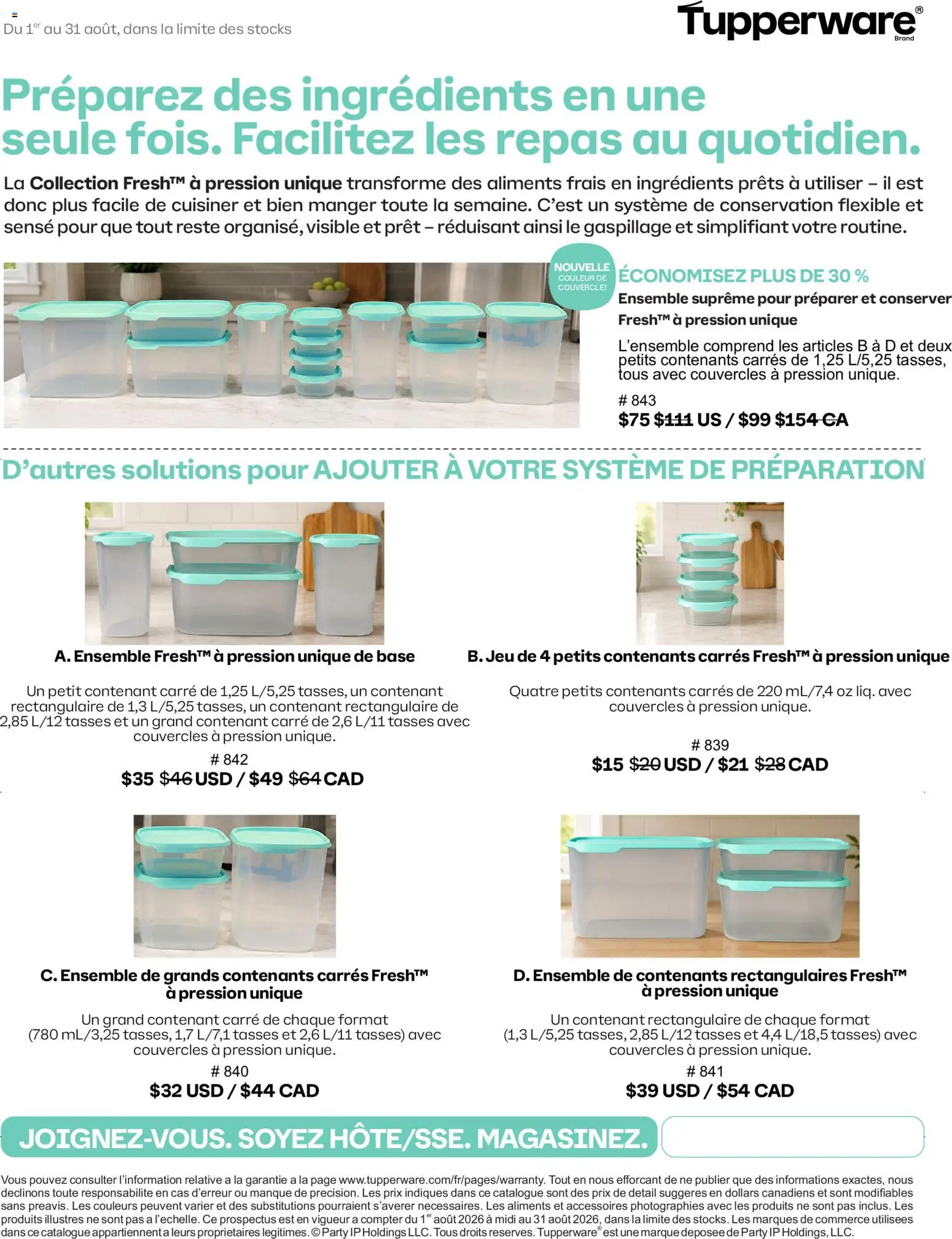Preview of leaflet Tupperware circulaire from shop Tupperware is valid from Aug 01, 2026