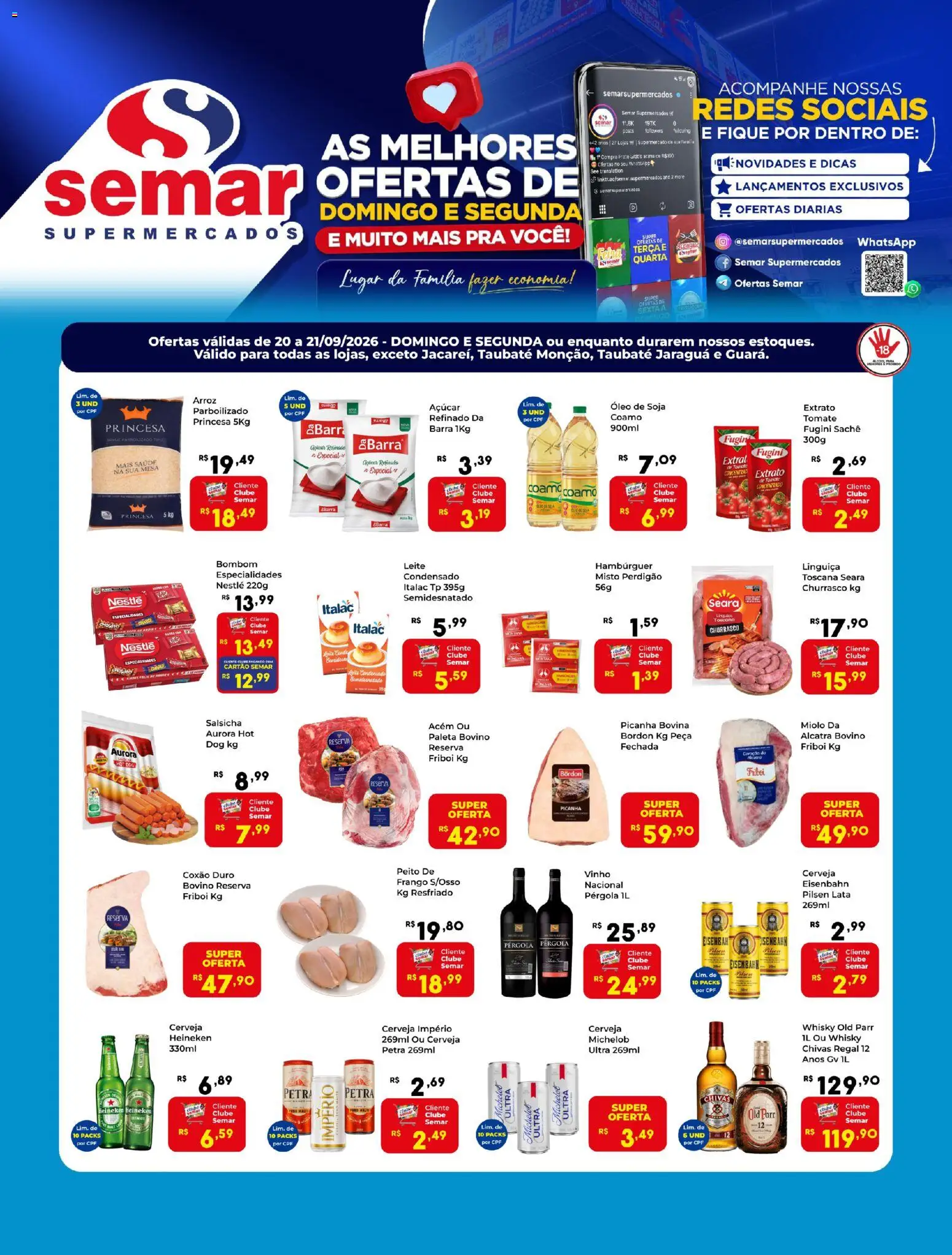 Pré-Visualização do folheto "Semar Supermercado - Ofertas da semana" da loja Semar Supermercado válido a partir de 20/09/2026