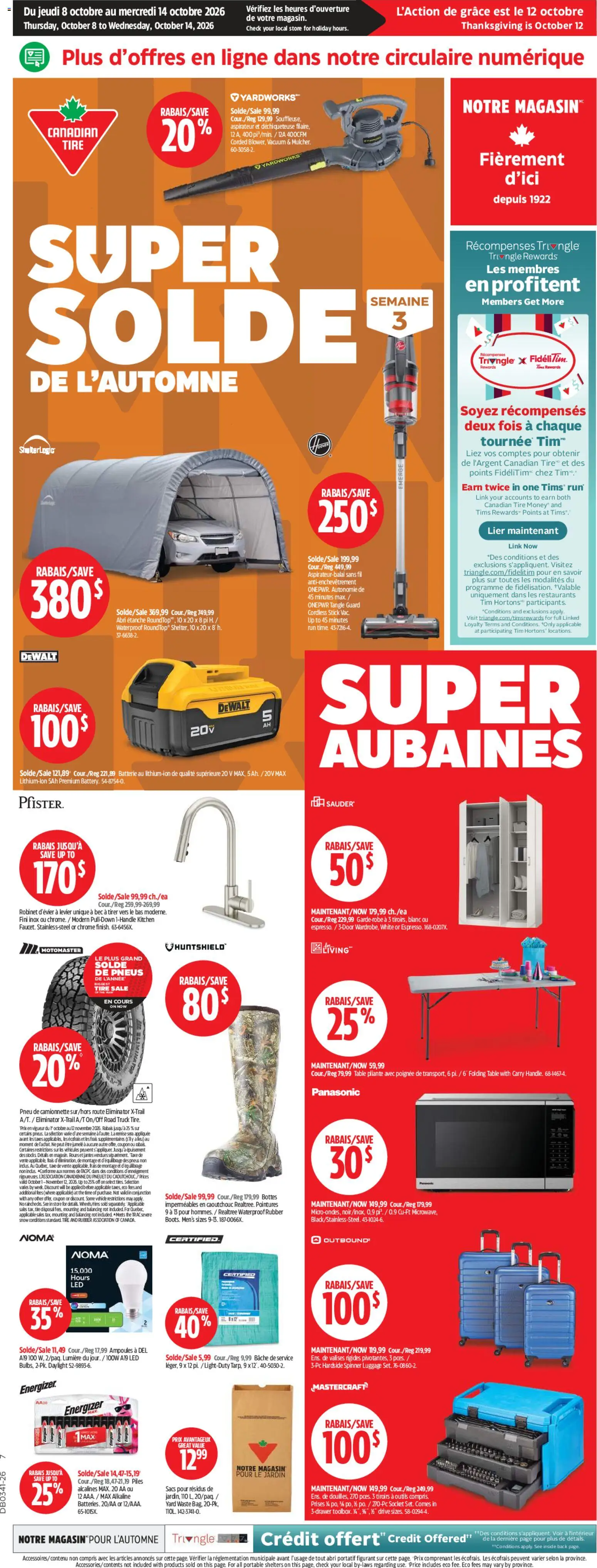 Preview of leaflet Canadian Tire circulaire from shop Canadian Tire is valid from Oct 08, 2026