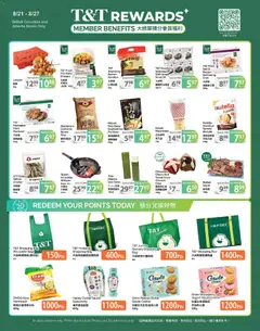 Un aperçu du dépliant T&T Supermarket - T&T Rewards Member Benefit In-store flyer du magasin T&T Supermarket est valide à partir 21 août 2026