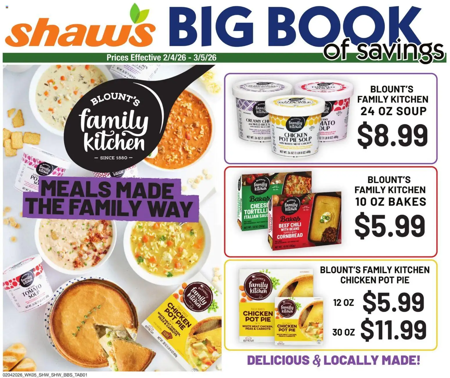 Ad Preview of Shaw's Big Book of Savings from 02/04/2026 - Chili, Tomato, Meat, Rice, Beans, Carrots, Beef, Chicken