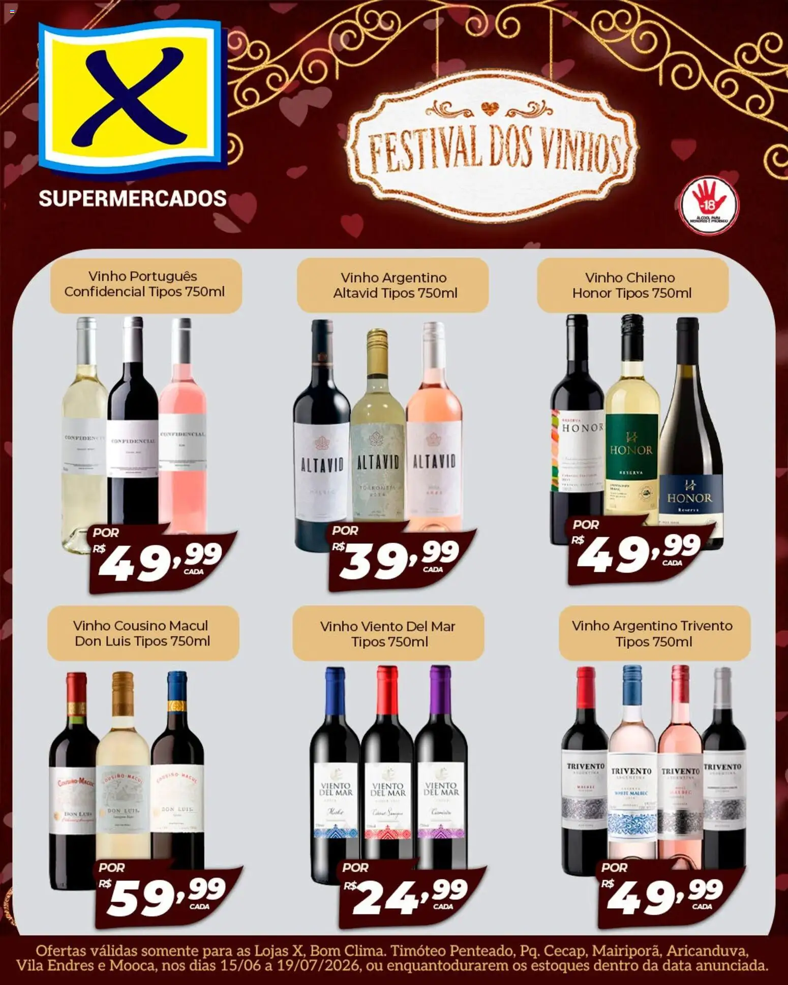 Pré-Visualização do folheto "X Supermercados ofertas Festival dos Vinhos" da loja X Supermercados válido a partir de 15/06/2026 - Vinho