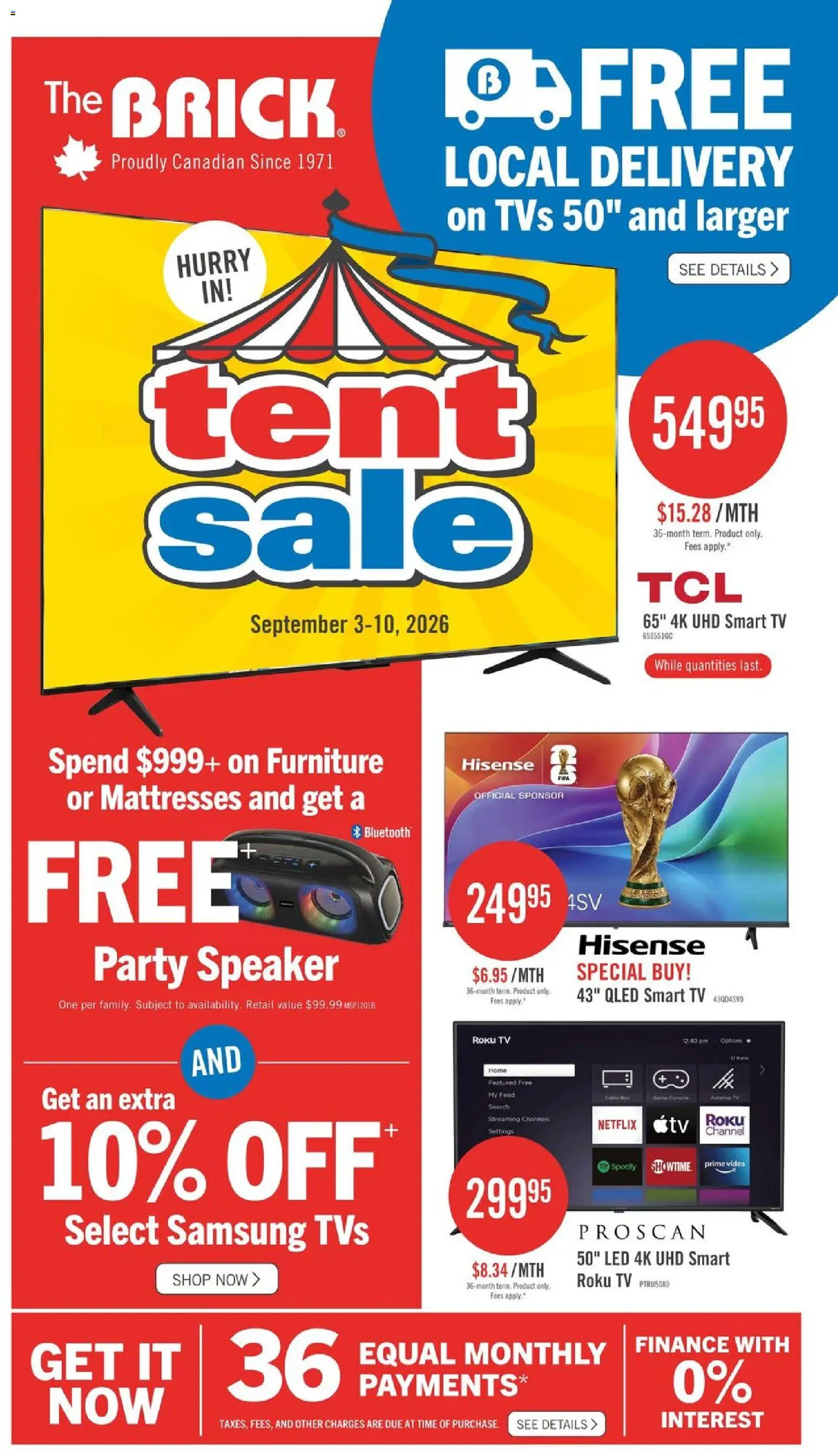 Preview of leaflet The Brick - Tent sale from shop The Brick is valid from Sep 03, 2026