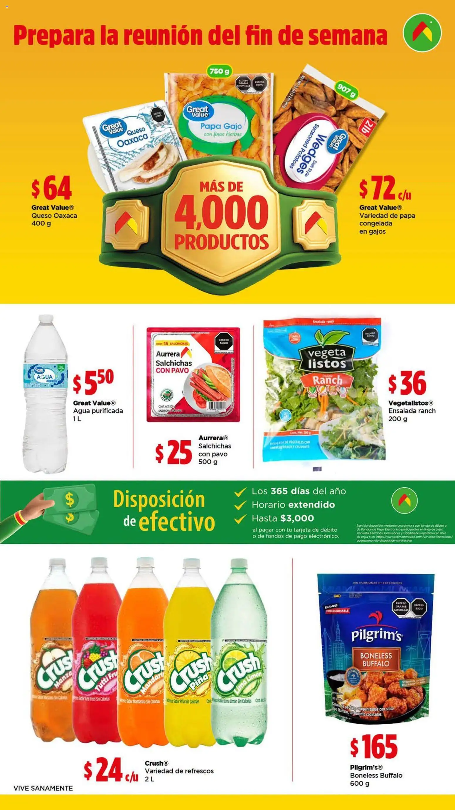 Vista previa las ofertas de la tienda Bodega Aurrerá - Bodega Aurrerá Los esenciales para tu familia con precios que no se tocan desde el 21/09/2026 - Agua, Papa, Ensalada, Limón, Lima, Piña, Pavo, Hierbas
