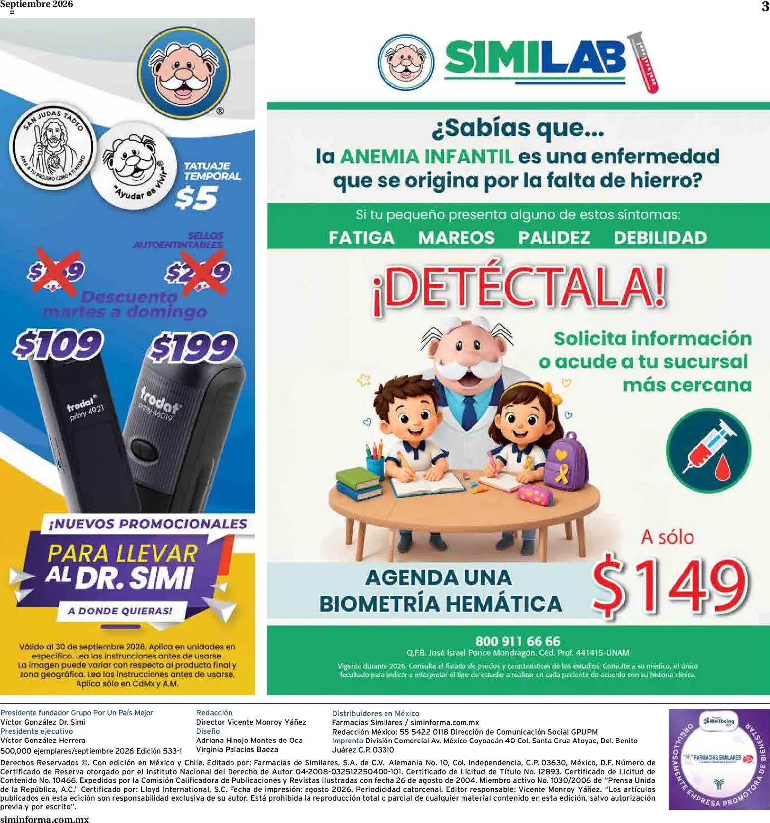 Vista previa las ofertas de la tienda Farmacias Similares - Farmacias Similares catálogo desde el 01/09/2026 