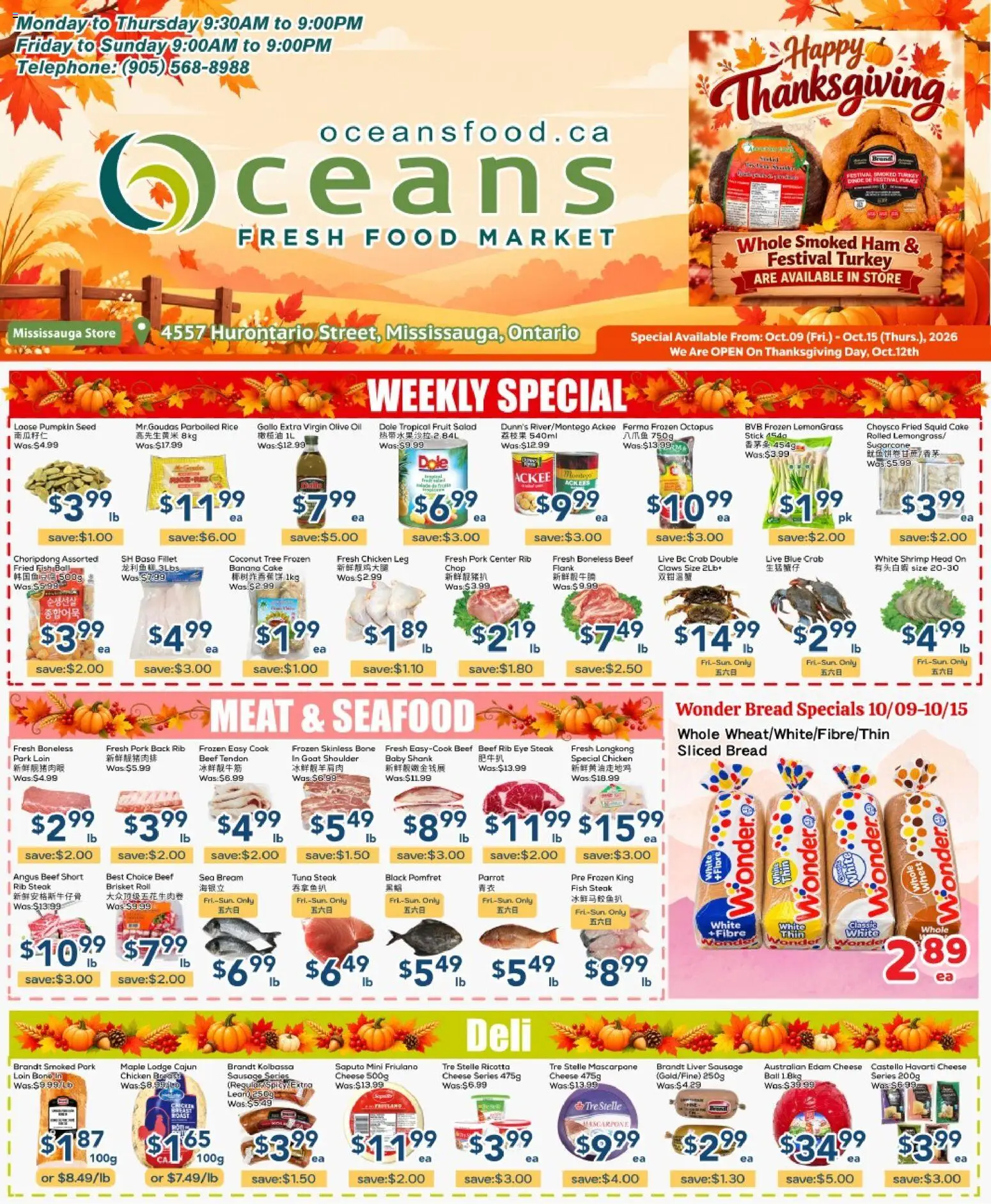 Preview of leaflet Oceans weekly flyer - Mississauga from shop Oceans is valid from Oct 09, 2026
