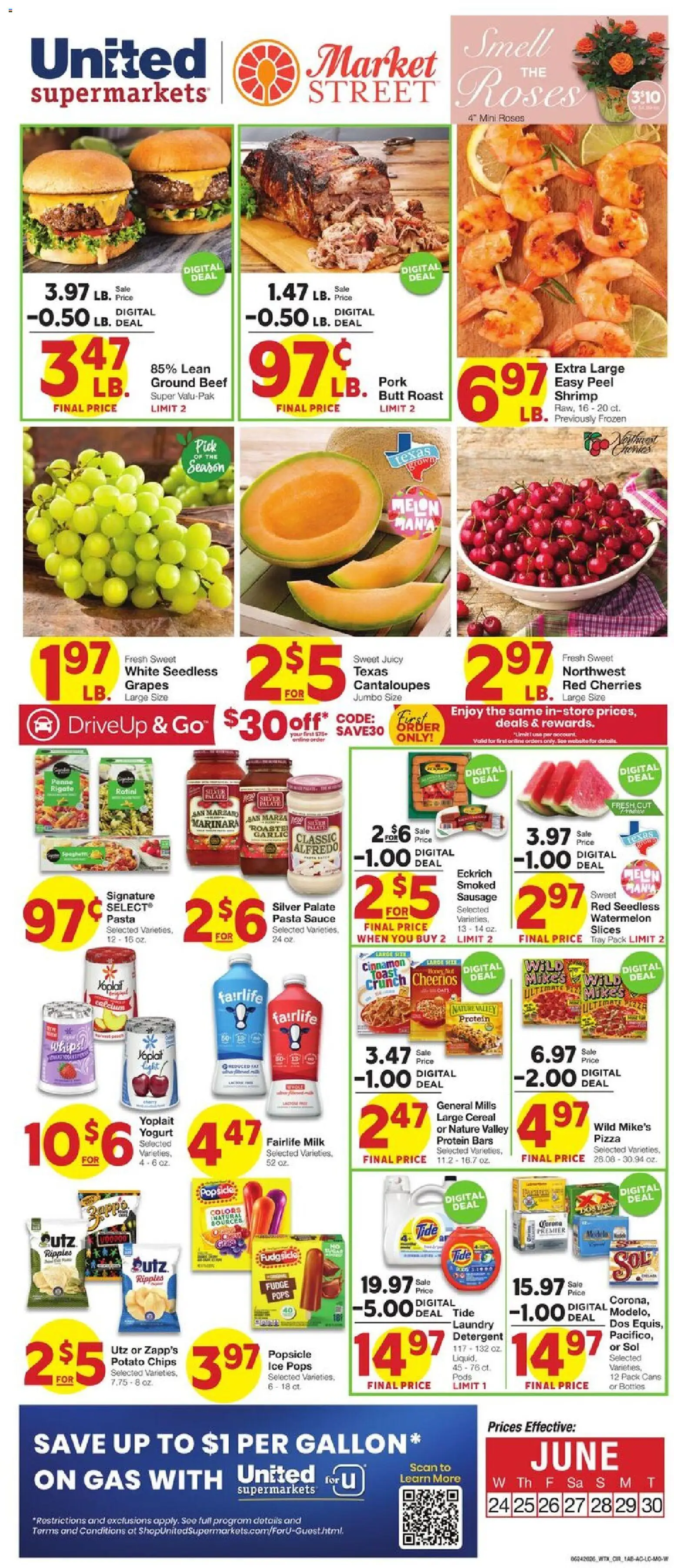 Ad Preview of United Supermarkets United Supermarkets Weekly Ad from 06/24/2026