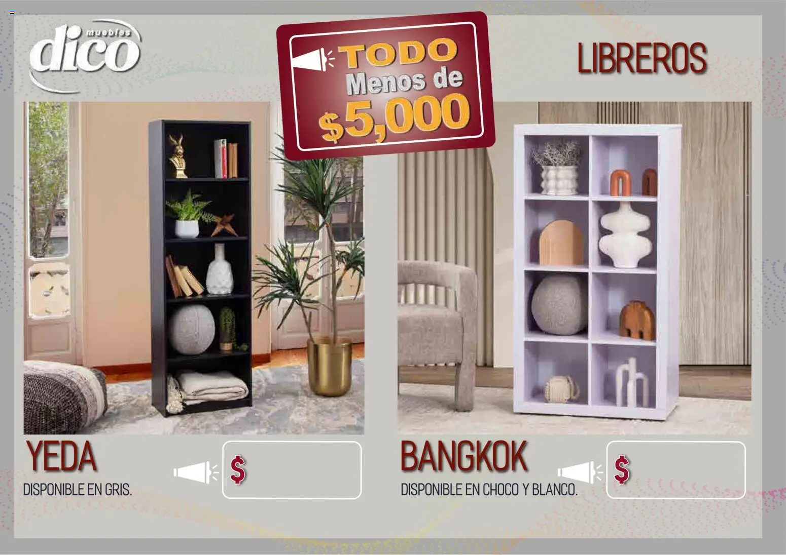 Vista previa las ofertas de la tienda Muebles Dico - Muebles Dico catálogo Todo menos de 5000 Pacifico desde el 09/04/2026 