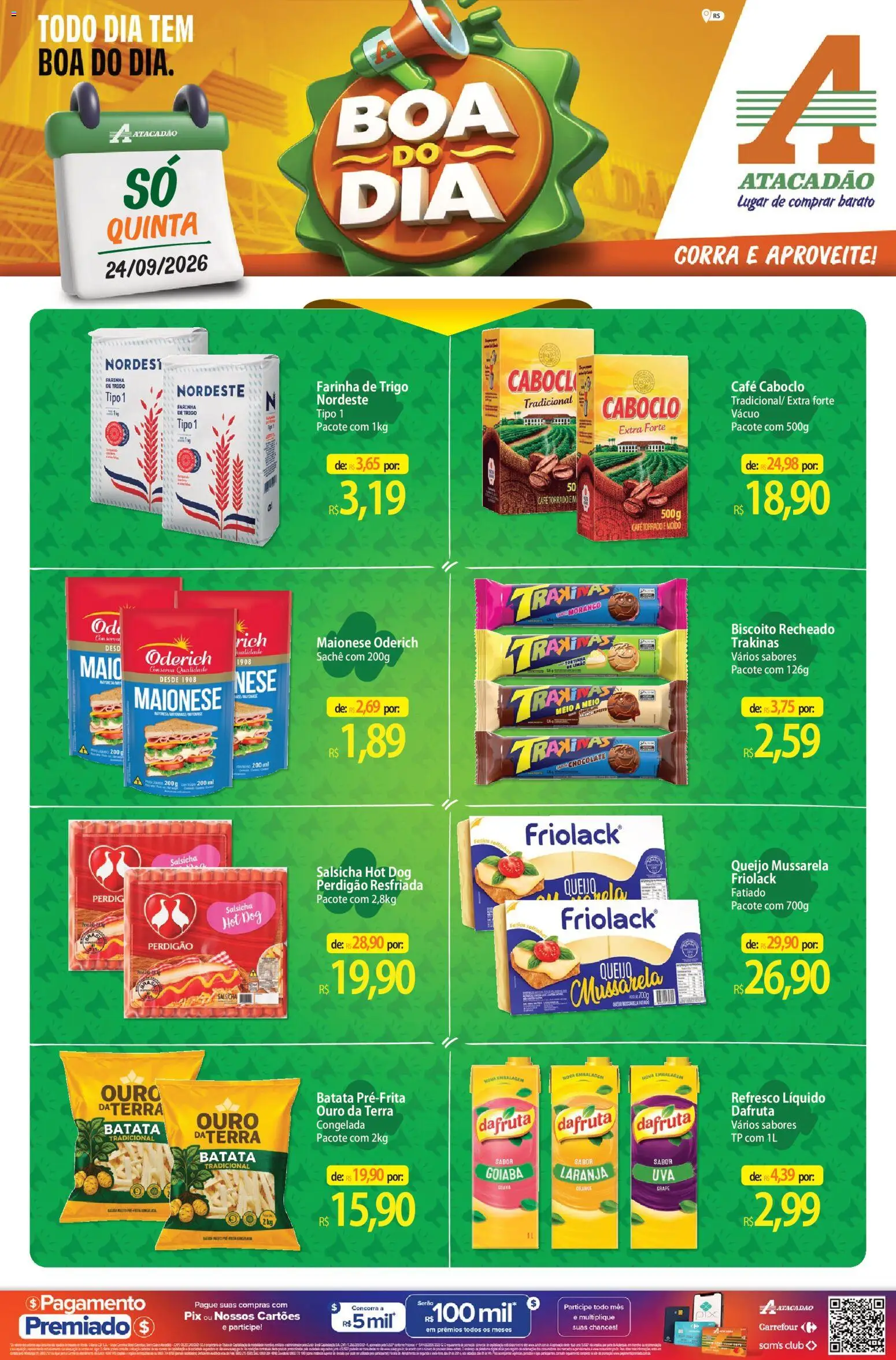 Pré-Visualização do folheto "Atacadão ofertas - RS" da loja Atacadão válido a partir de 24/09/2026