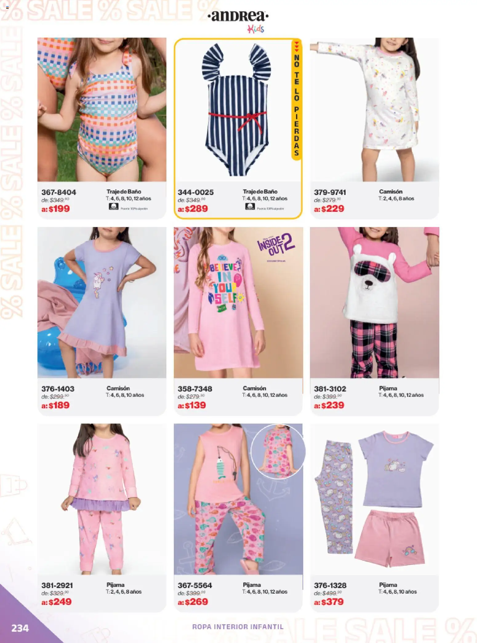 Vista previa las ofertas de la tienda Andrea - Catálogo Outlet desde el 21/12/2025 - Baño, Traje de baño, Pijama, Traje, Camisón