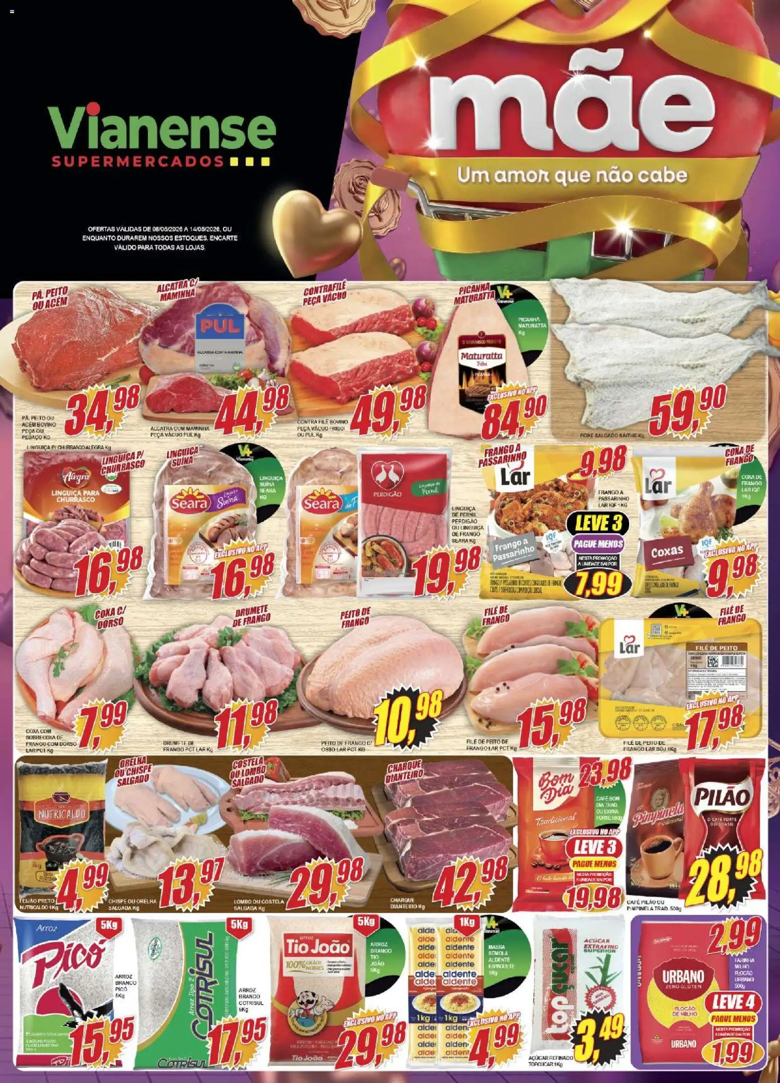 Pré-Visualização do folheto "Vianense ofertas" da loja Vianense válido a partir de 08/05/2026 - Peixe, Arroz, Frango, Milho, Pernil, Maminha, Lombo, Contra filé