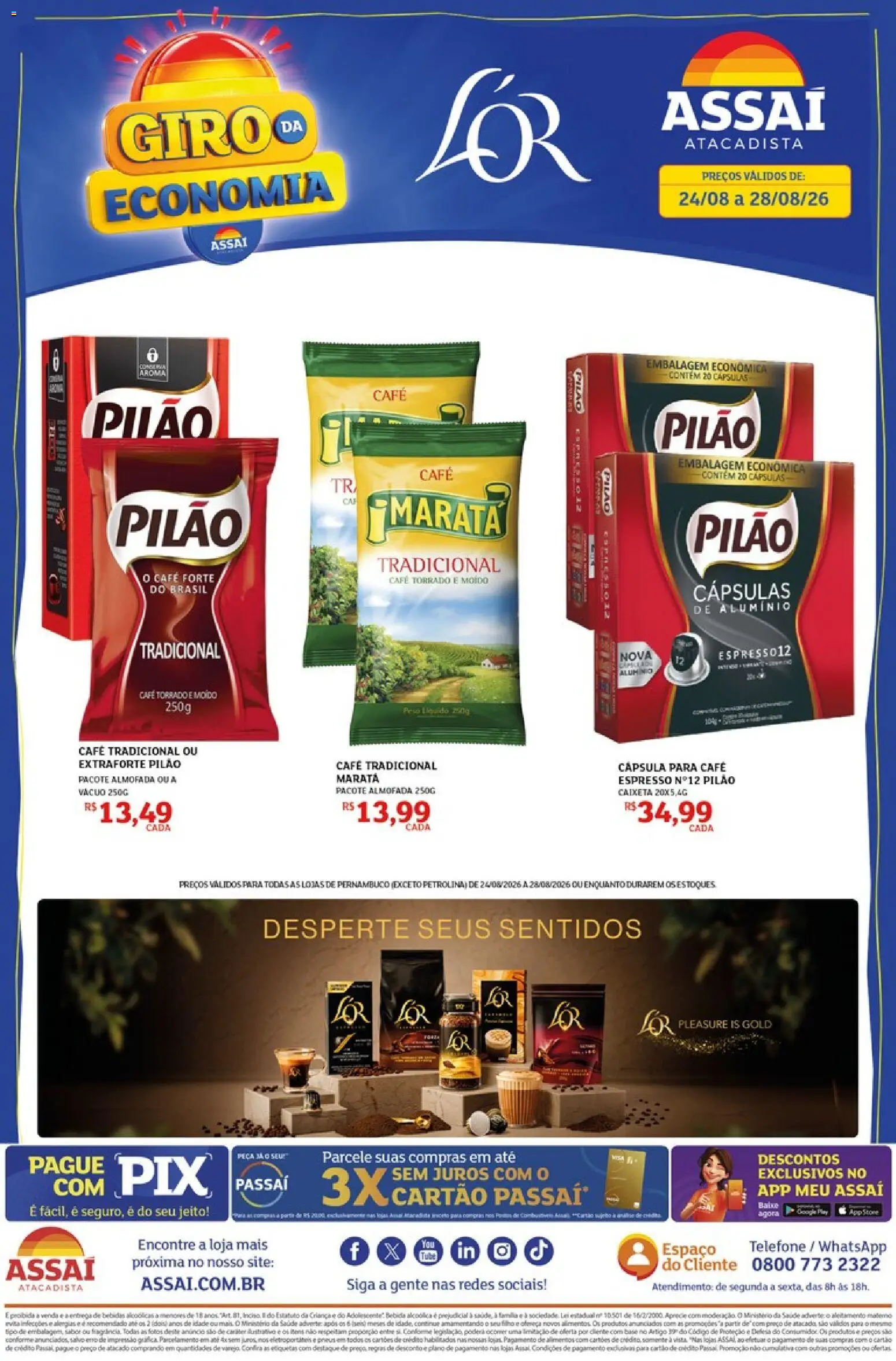 Pré-Visualização do folheto "Assaí Atacadista ofertas - PE" da loja Assaí Atacadista válido a partir de 24/08/2026