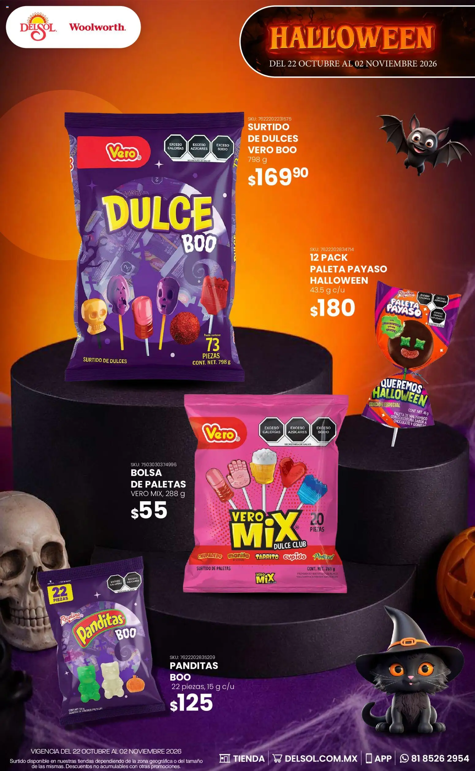 Vista previa las ofertas de la tienda Del Sol y Woolworth - Del Sol y Woolworth catálogo Halloween desde el 22/10/2026 