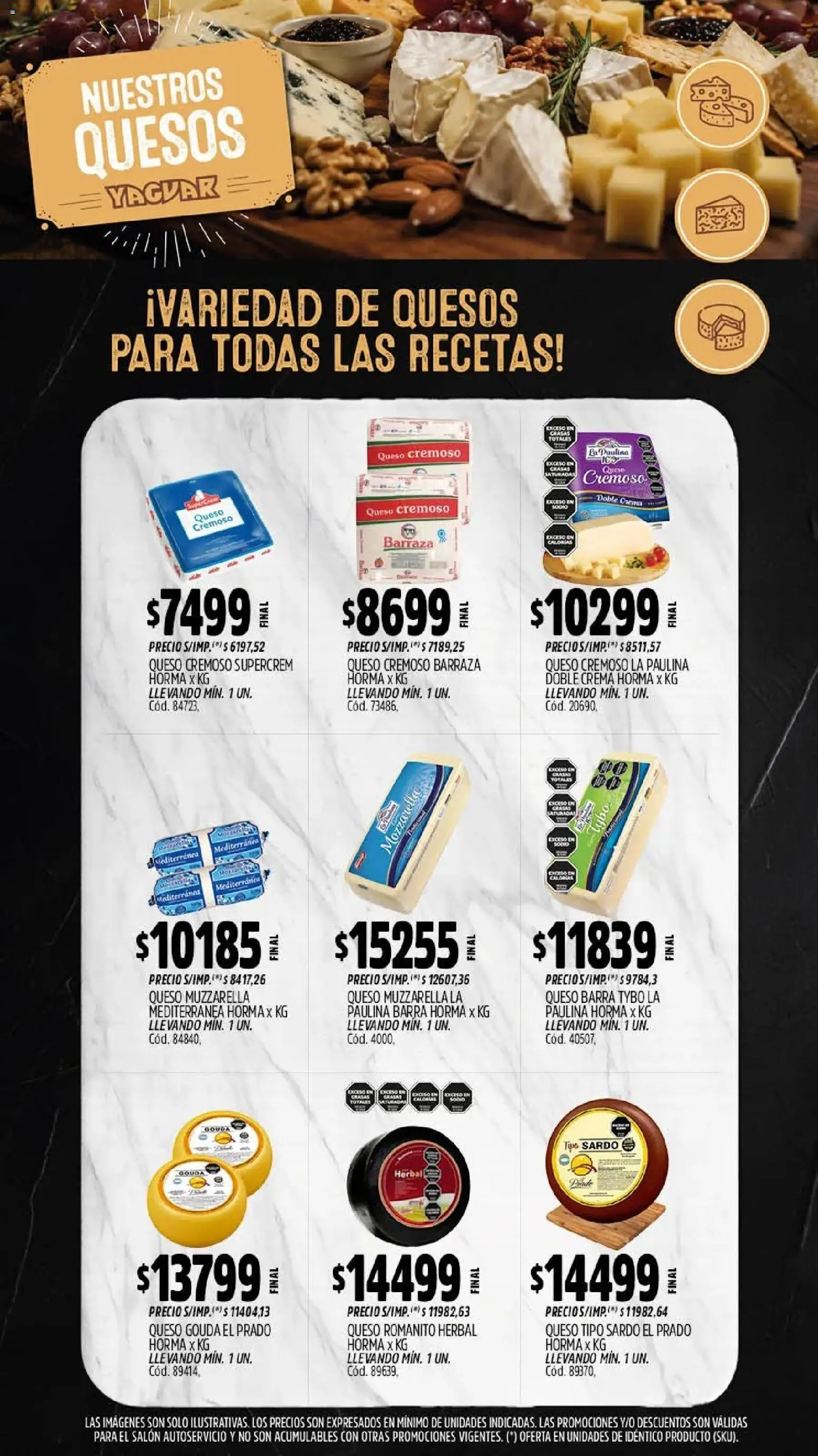 Vista previa del folleto de la tienda Yaguar válido desde el 28/09/2026 - Queso, Crema, Muzzarella, Queso Gouda
