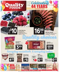 Un aperçu du dépliant Quality Foods weekly flyer / circulaire du magasin Quality Foods est valide à partir 4 juin 2026