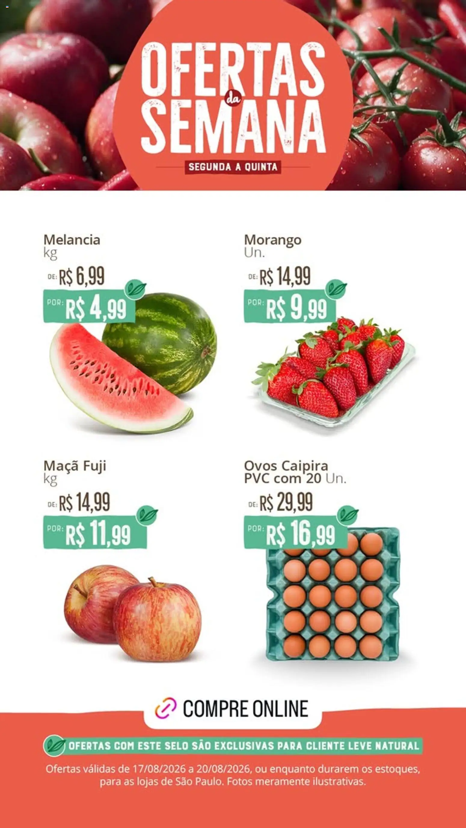 Ofertas Natural da Terra até 20/08/2026.