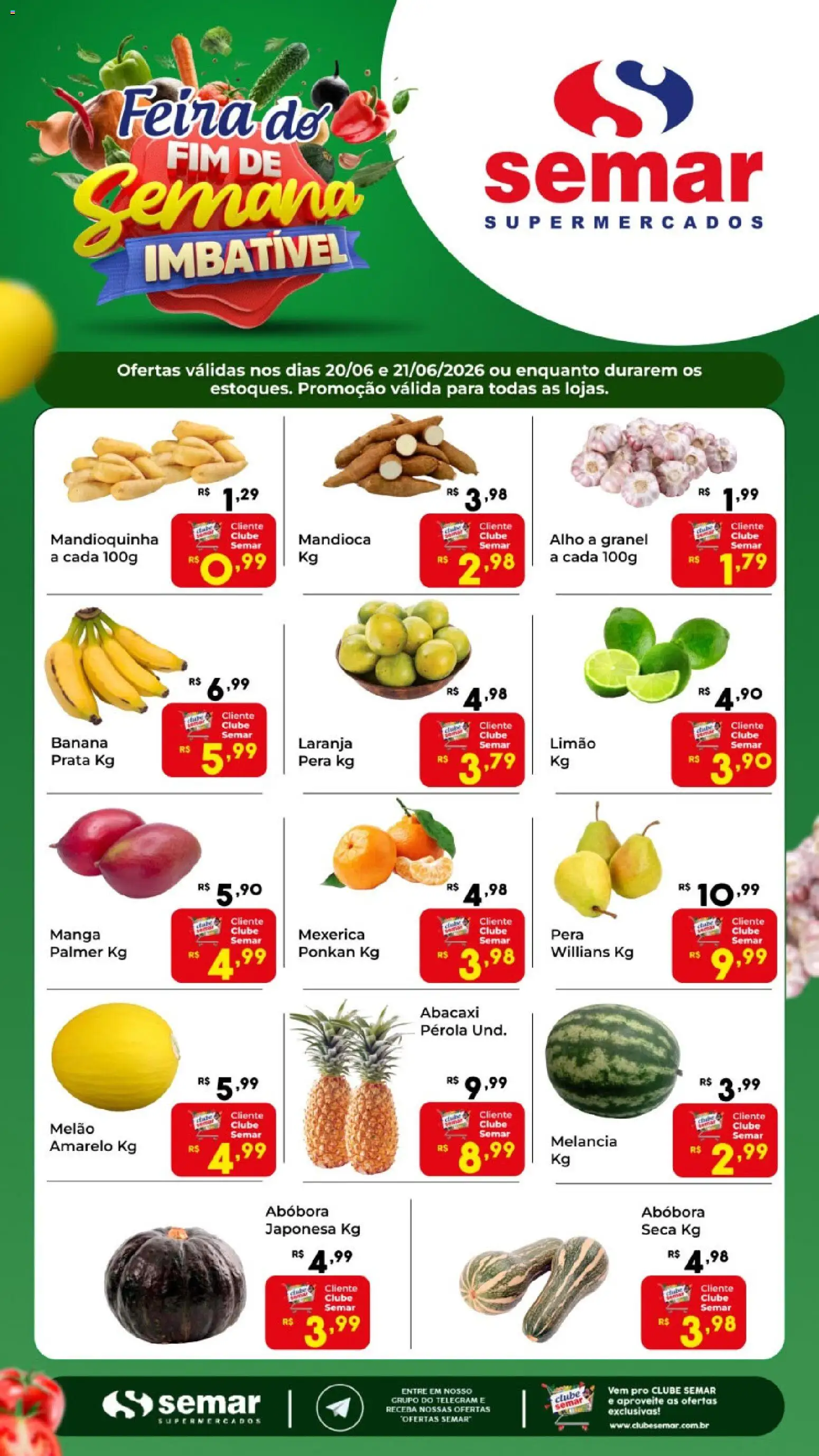 Pré-Visualização do folheto "Semar Supermercado ofertas FDS" da loja Semar Supermercado válido a partir de 20/06/2026