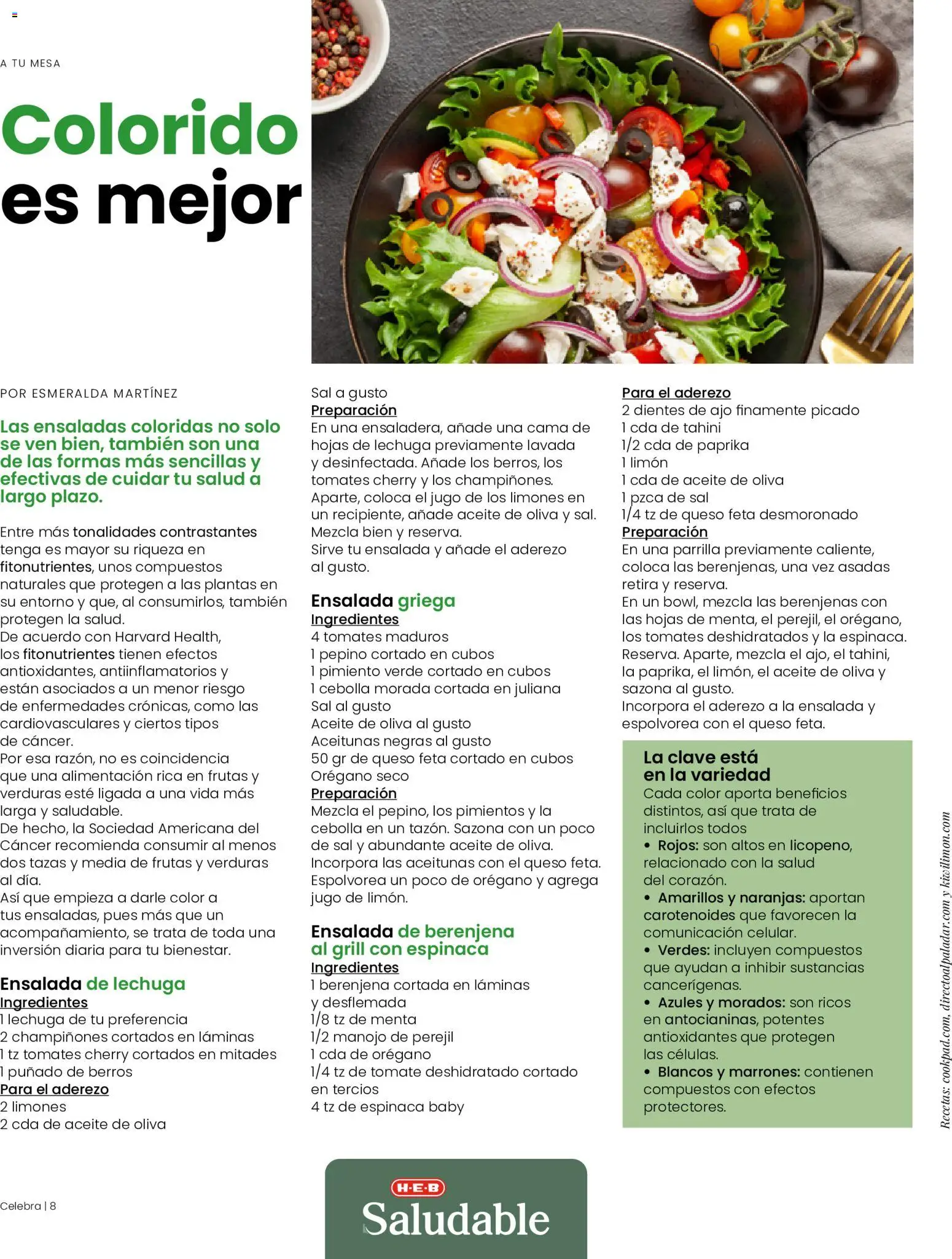 Vista previa las ofertas de la tienda H-E-B - H-E-B folleto Celebra desde el 01/09/2026 - Tomates, Aceite de oliva, Espinaca, Cama, Perejil, Ajo, Queso Feta, Espinaca baby