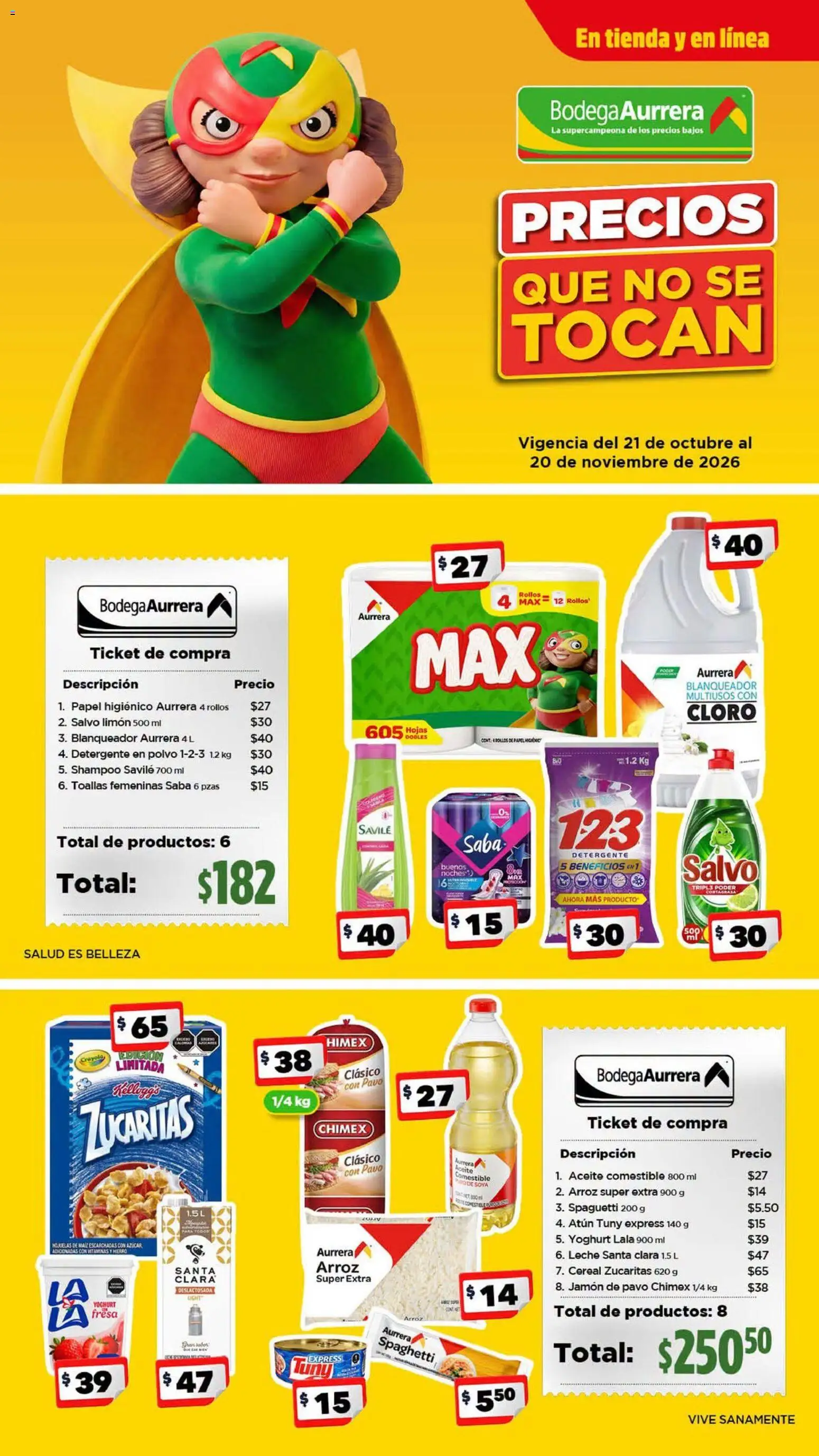 Vista previa las ofertas de la tienda Bodega Aurrerá - Bodega Aurrerá folleto Precios que no se tocan - Llena tu carrito con esenciales desde el 21/10/2026 