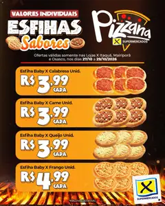 Pré-Visualização do folheto "X Supermercados ofertas Esfihas" da loja X Supermercados válido a partir de 27/10/2026