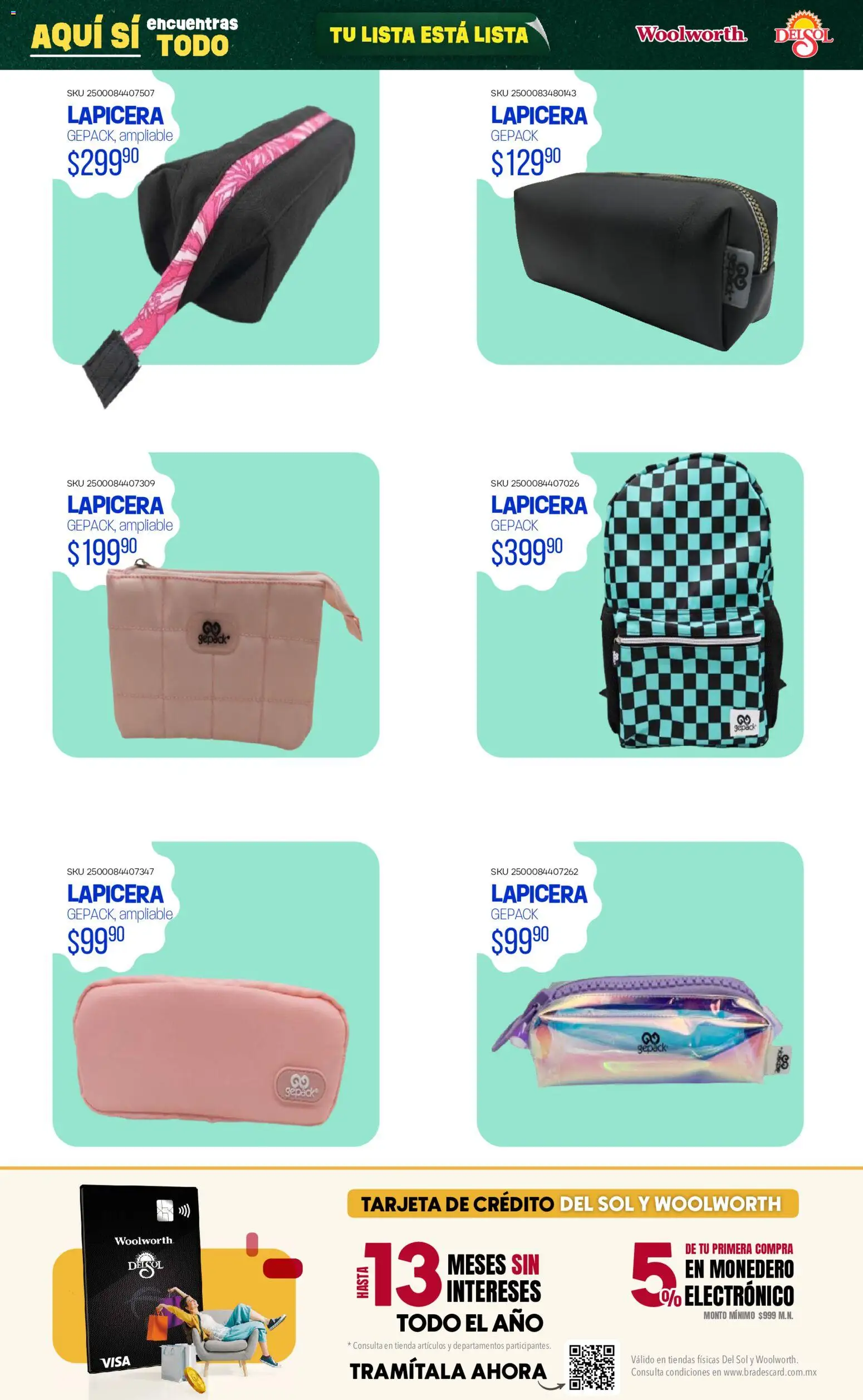 Vista previa las ofertas de la tienda Del Sol y Woolworth - Del Sol y Woolworth catálogo Back To School desde el 25/06/2026 